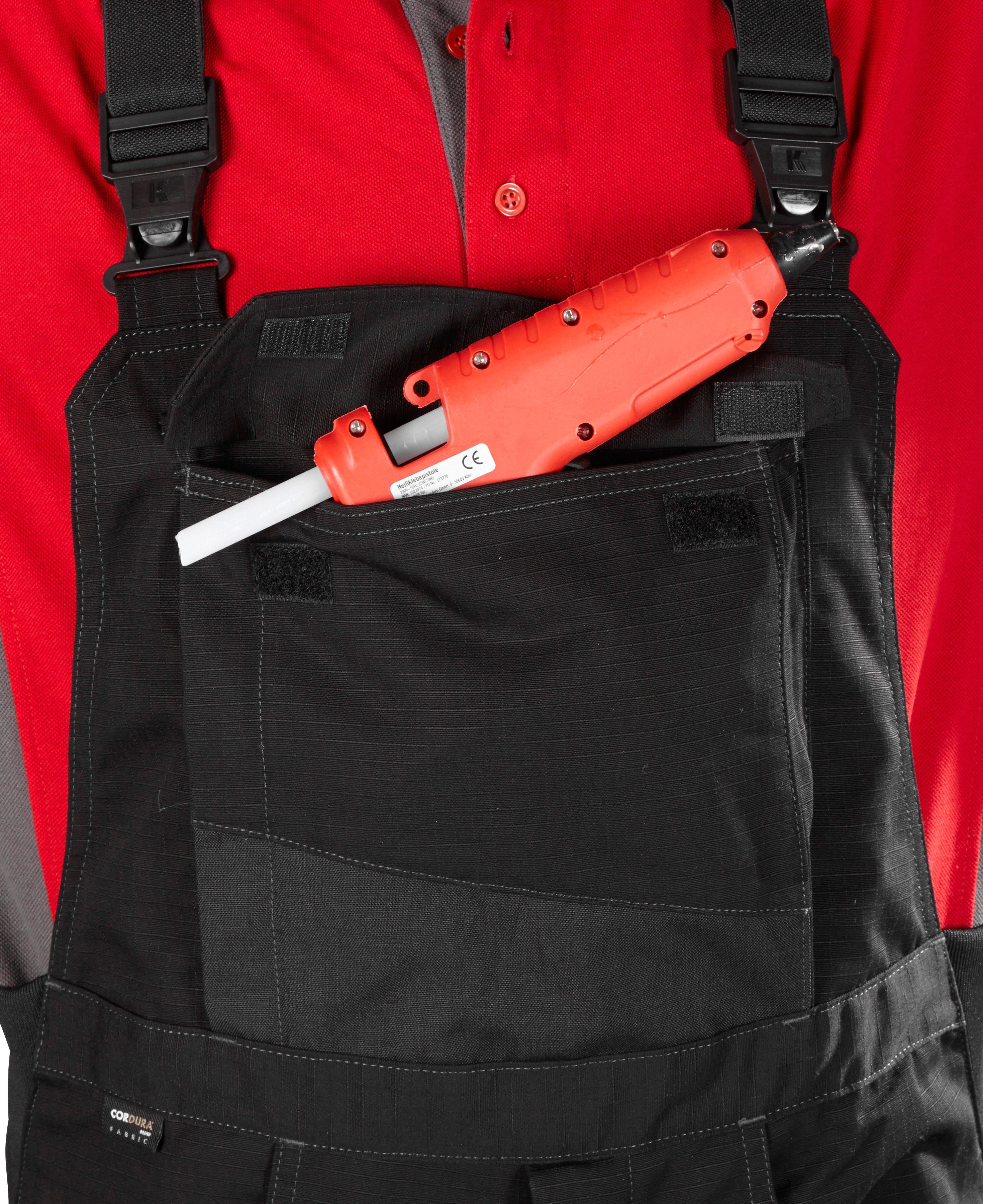 Kübler Latzhose CORDURA® mit Verstärkungen anthrazit-rot