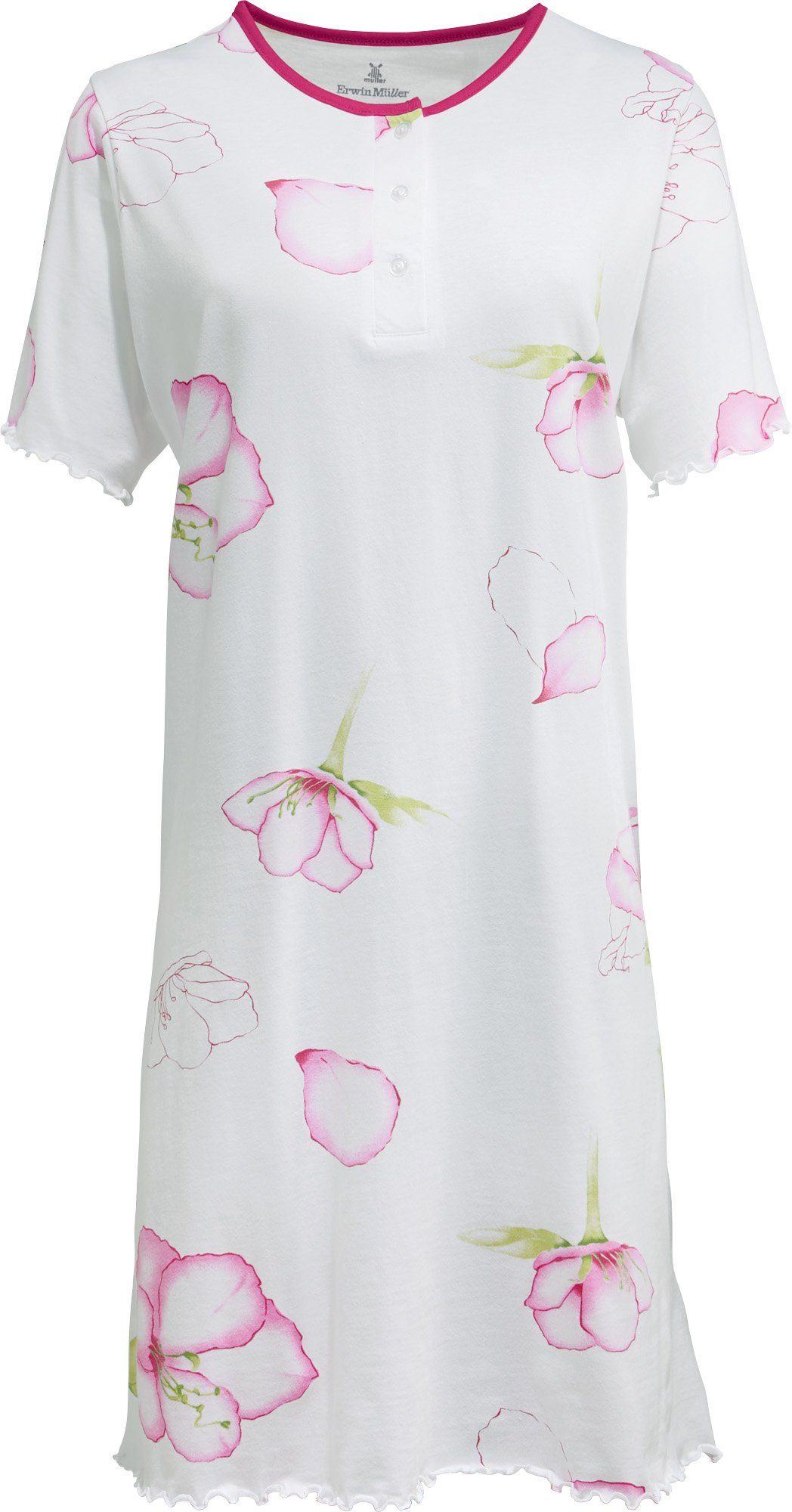Erwin Müller Nachthemd Damen-Nachthemd Single-Jersey Blumen günstig online kaufen