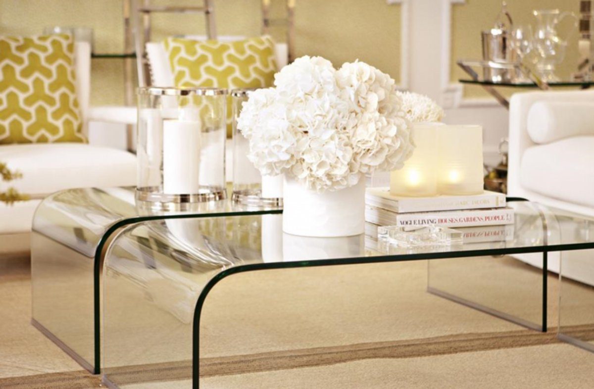 Deco Padrino Luxus Tisch Couchtisch - Möbel Art Casa Salon - Glas Couchtisch Designer Hotel