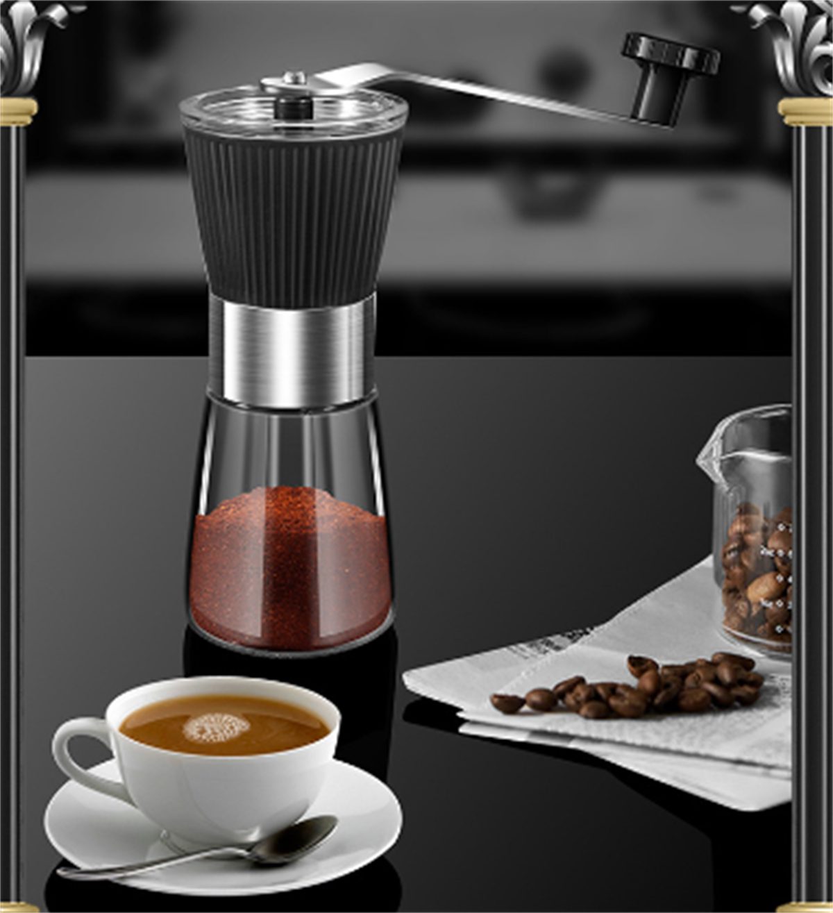 Manuelle großer und Mahlstärke selected Kapazität Kaffeemühle carefully einstellbarer Filterkaffeemaschine mit