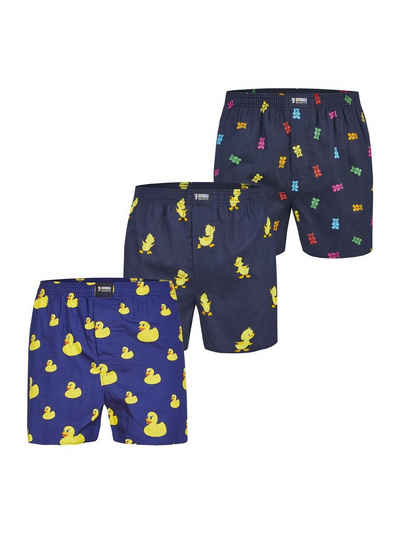 HAPPY SHORTS Boxer Print Sets (3-St) Unterhose Unterwäsche Loungewear