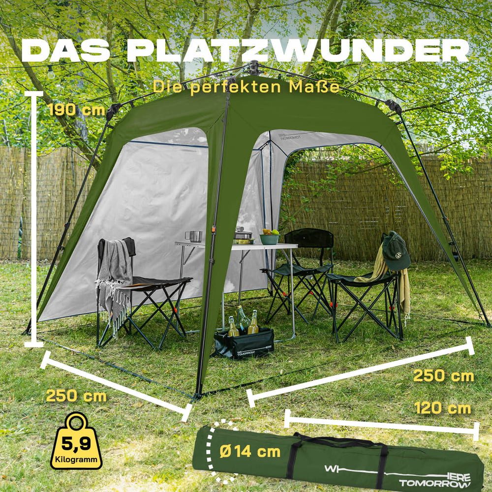 Lumaland Pavillon Where Tomorrow Leichtes Pop-up Gartenzelt Grün, Where Tomorrow Leichtes Pop-up Gartenzelt Grün – Bild 2 von 5
