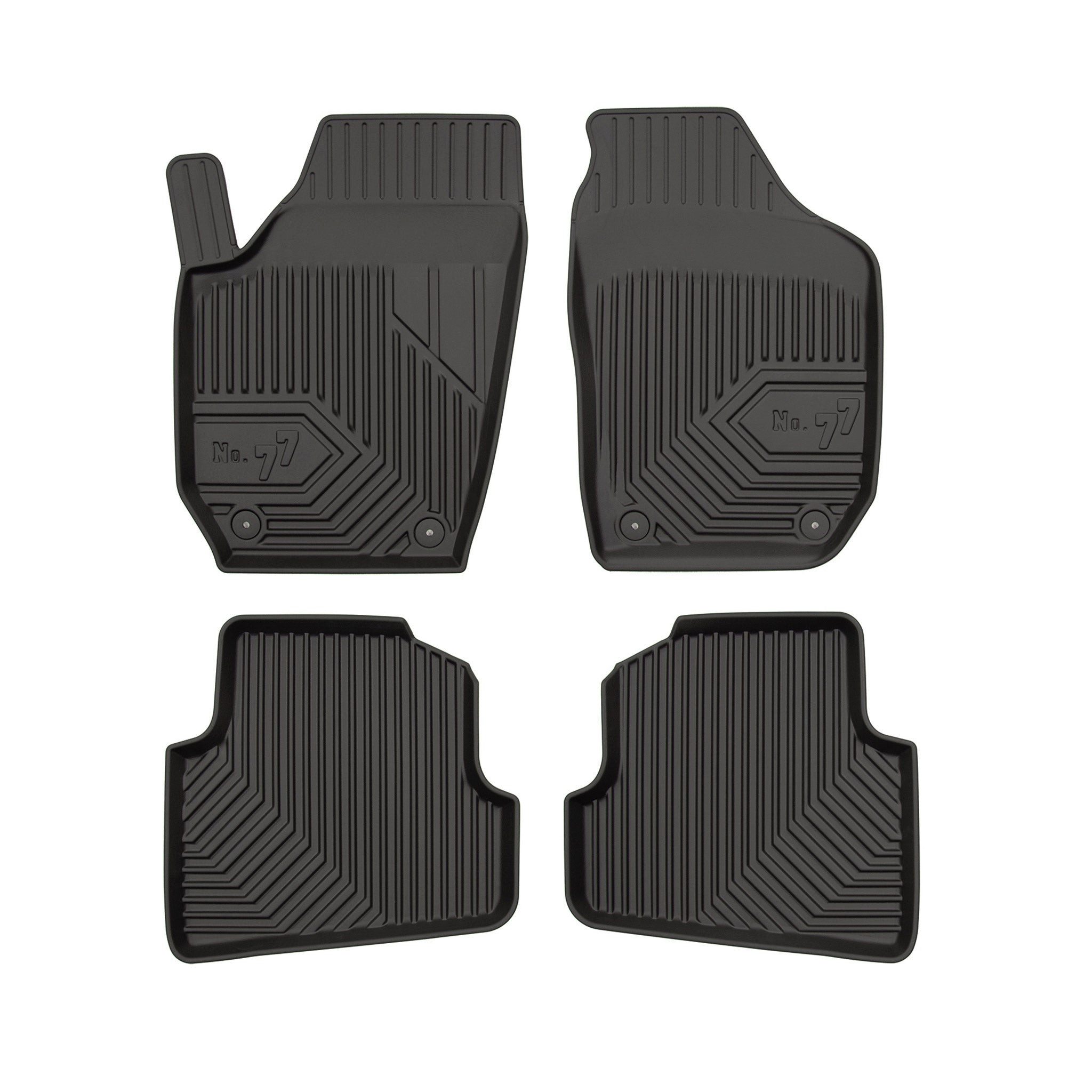 Auto-Fußmatten Gummimatten No.77 für Seat Cordoba II 2002-2009 TPE Schwarz 4 tlg