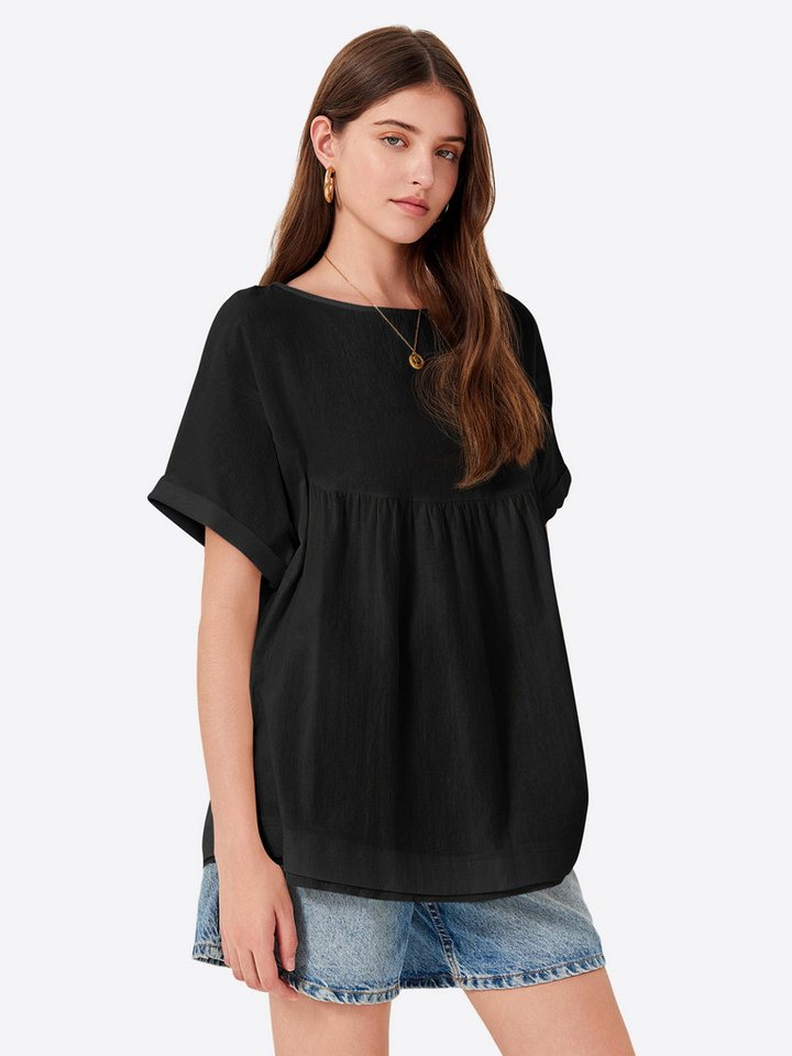 Imily Bela Tunikashirt Damen Babydoll Oberteil (Packung, 1-tlg., 1per-Pack) aus Baumwolle