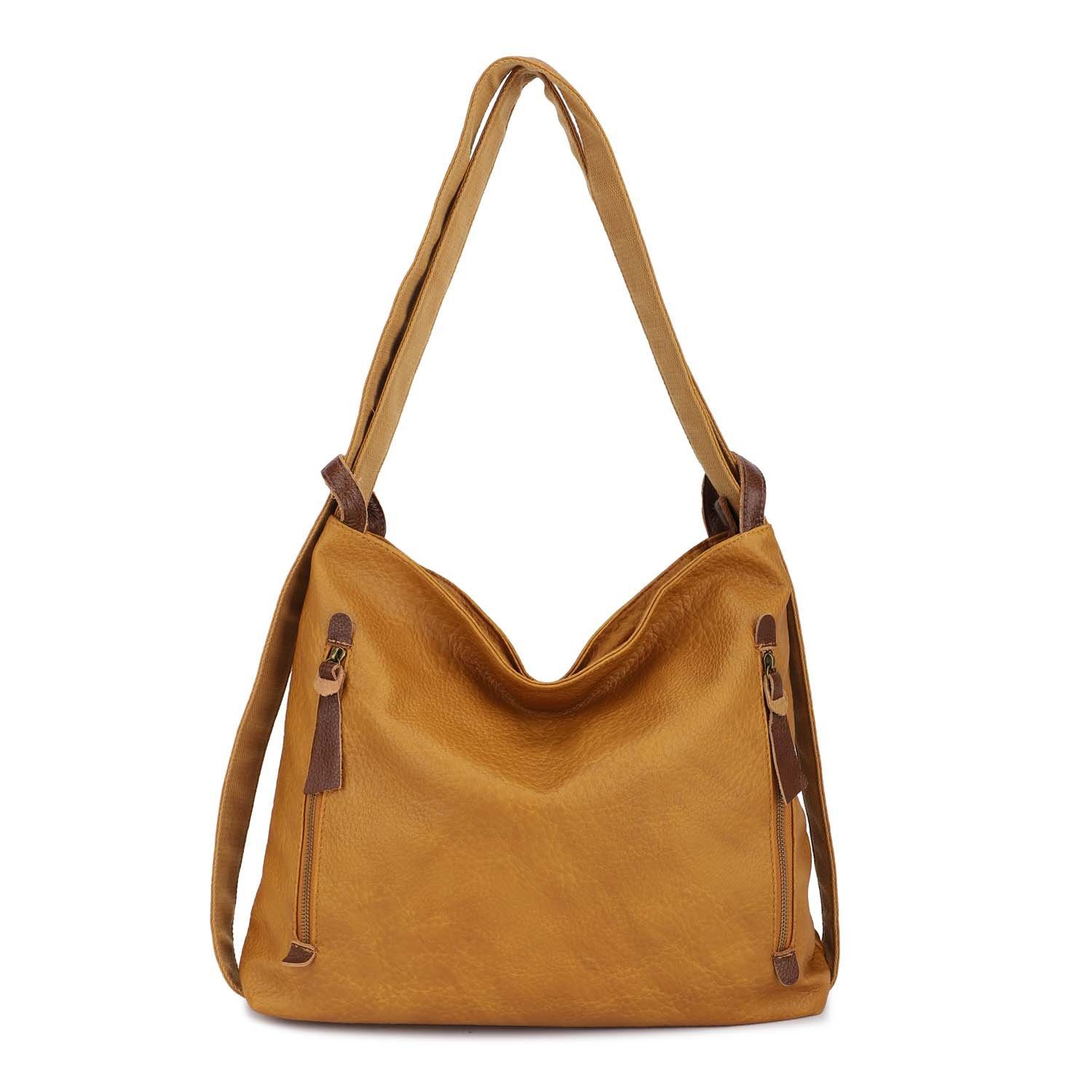 ITALYSHOP24 Schultertasche Damen Rucksack Handtasche Schultertasche, günstig online kaufen