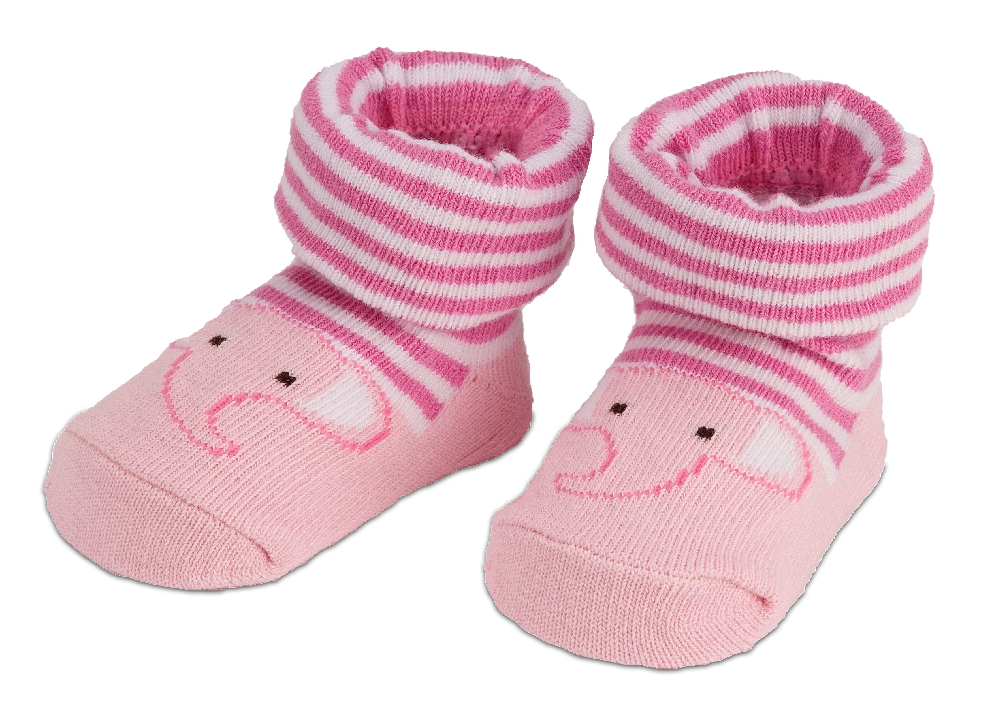 BRUBAKER Socken Babysocken für Mädchen 0-12 Monate (4-Paar, Baumwollsocken mit Tier Motiven) Baby Geschenkset für Neugeborene in Geschenkverpackung mit Schleife – Bild 5 von 5