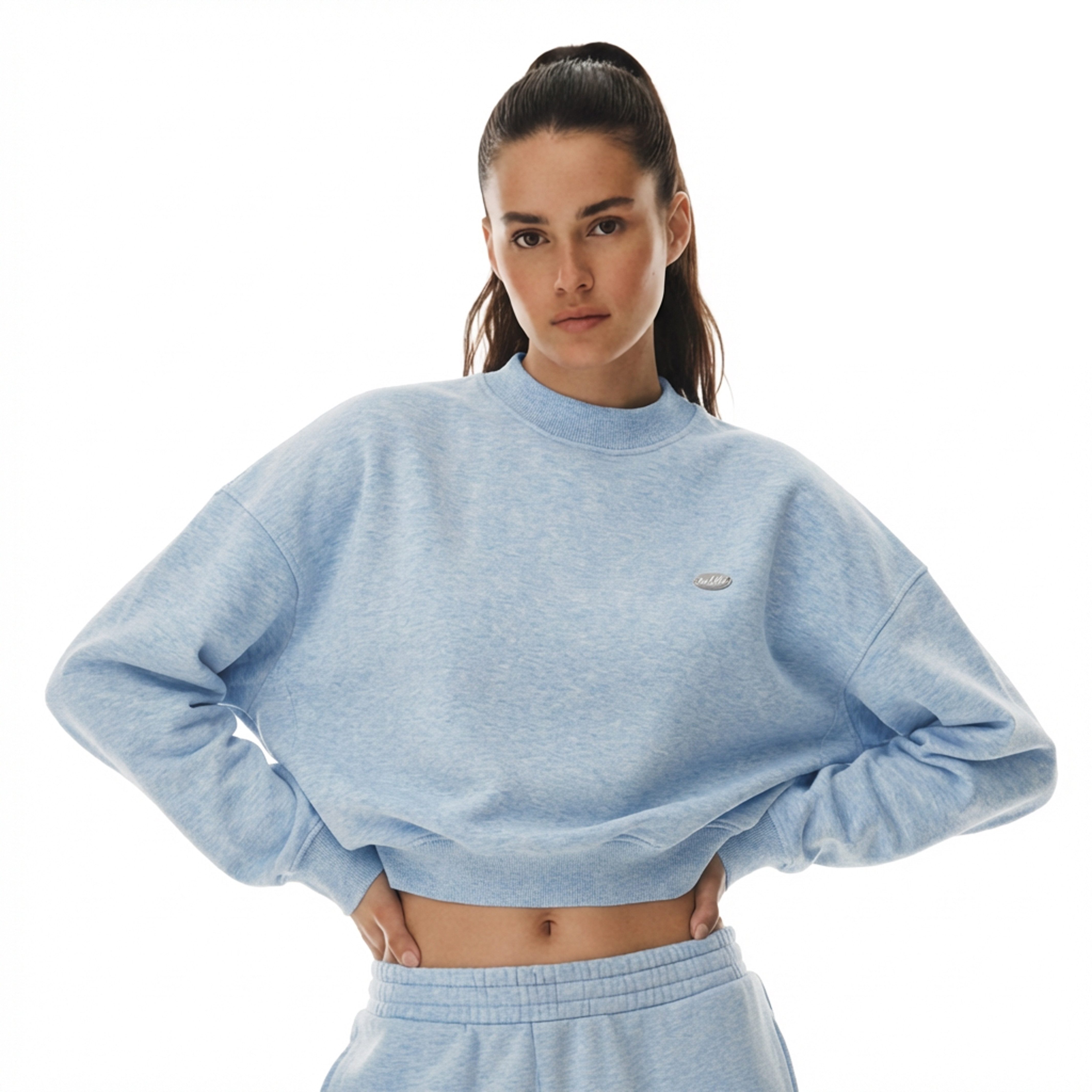 Smilodox Sweatshirt Amelia, Oversize Crop Pullover Langarmshirt Sport Freiz günstig online kaufen