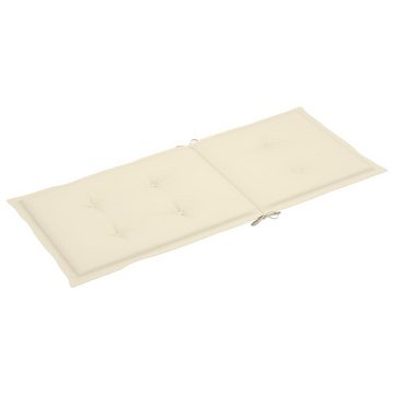 vidaXL Polsterauflage Gartenstuhlauflagen 2 Stk Creme 120x50x3 cm