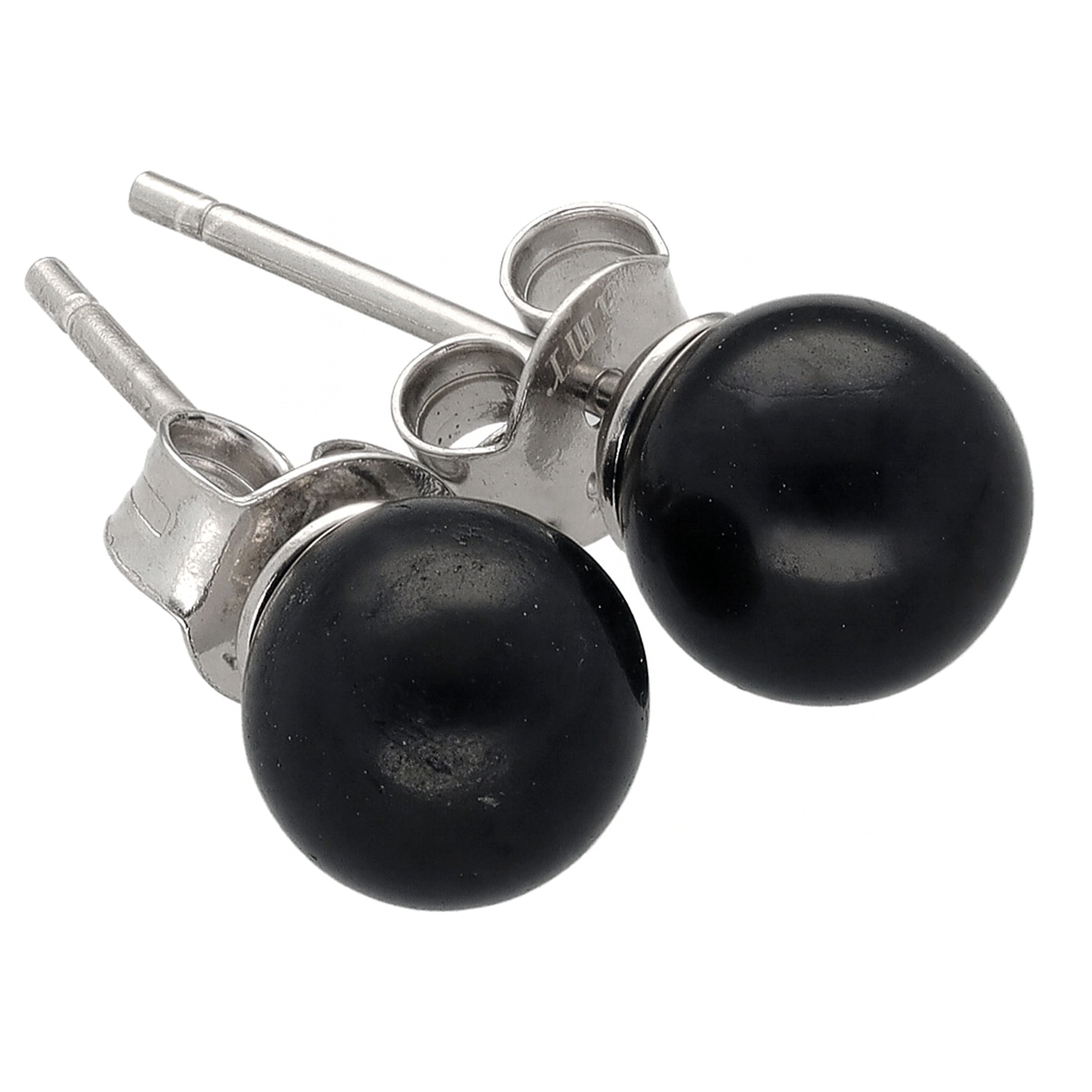 Lebensquelle Plus Einhänger für Ohrschmuck Turmalin, schwarz (Schörl) Ohrstecker 6 mm, 925er Silber