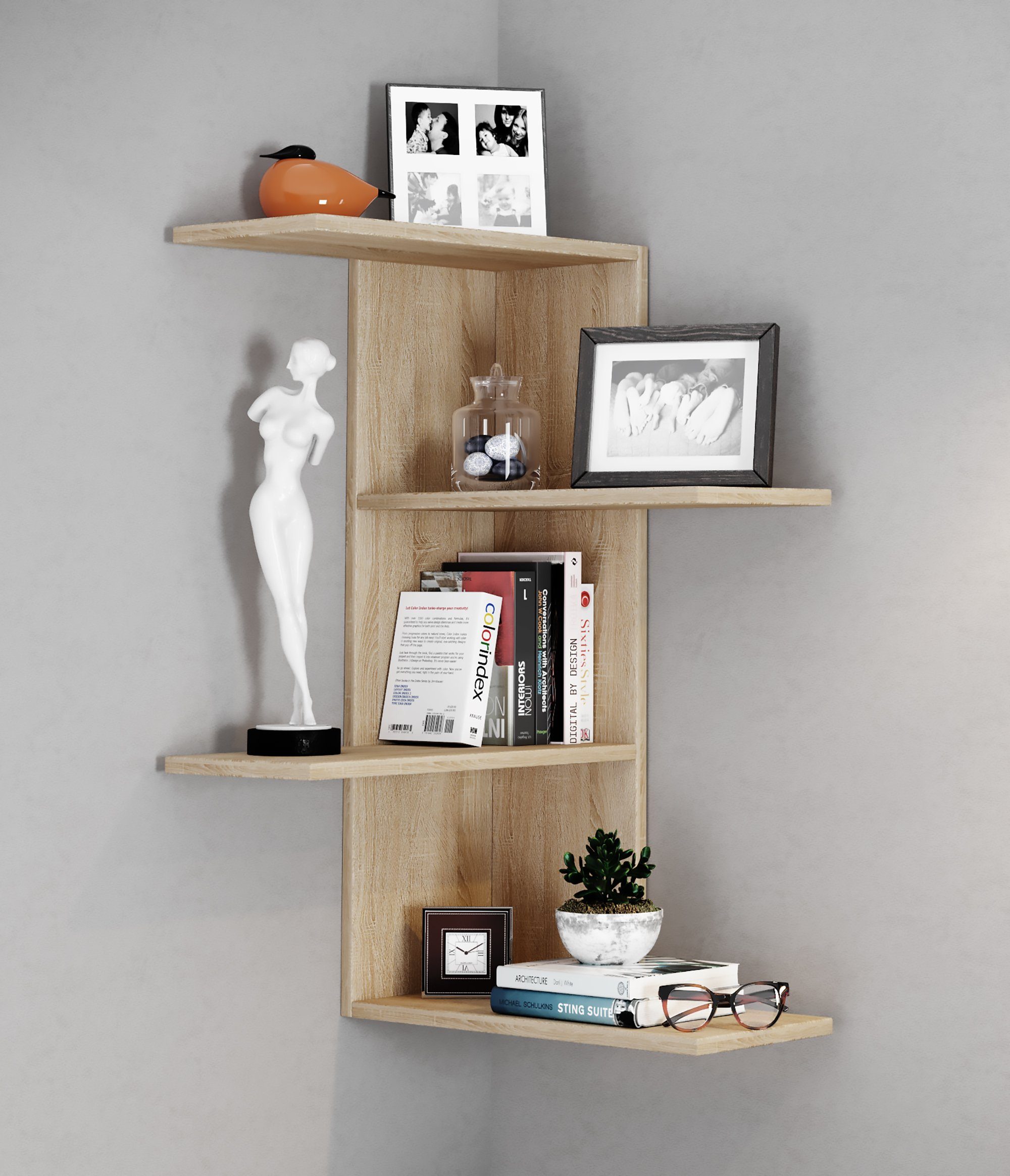 VCM Wandregal Holz Wandregal Hängeregal Eckregal günstig online kaufen