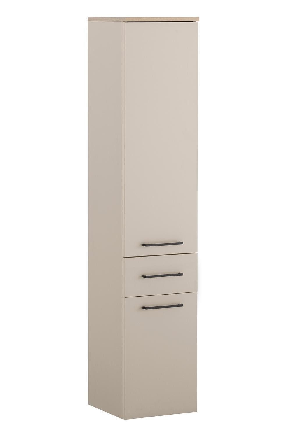 Vito Midischrank MALO, Cremebeige, 2 Türen, 1 Schublade, Soft-Close-Funktion, B 33 x H 160 x T 35 cm