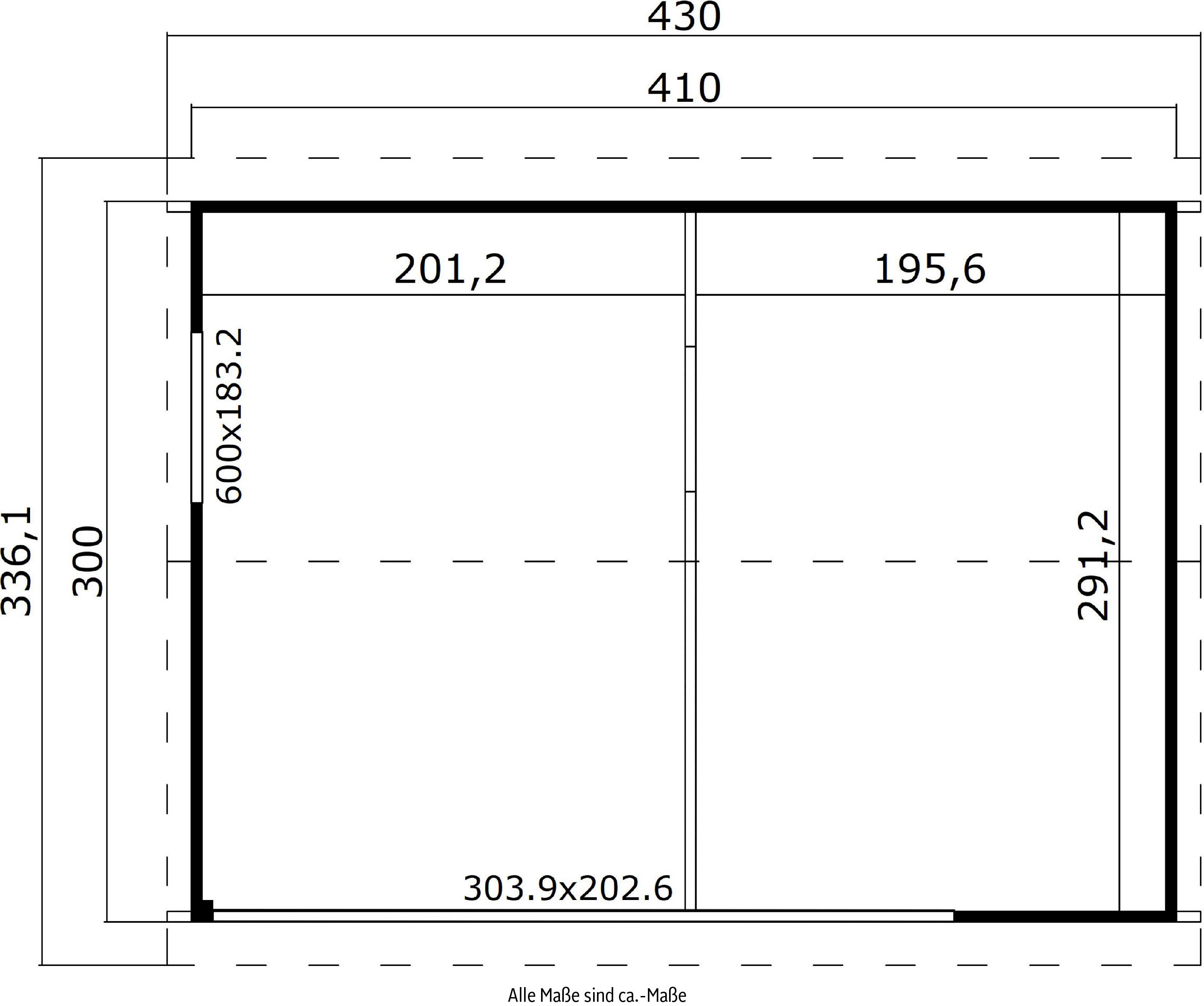 lichtgrau MURANO, verlegen) Gartenhaus 430x336 Fussbodenbretter BxT: MAJA LASITA (Set, inkl. cm, zum