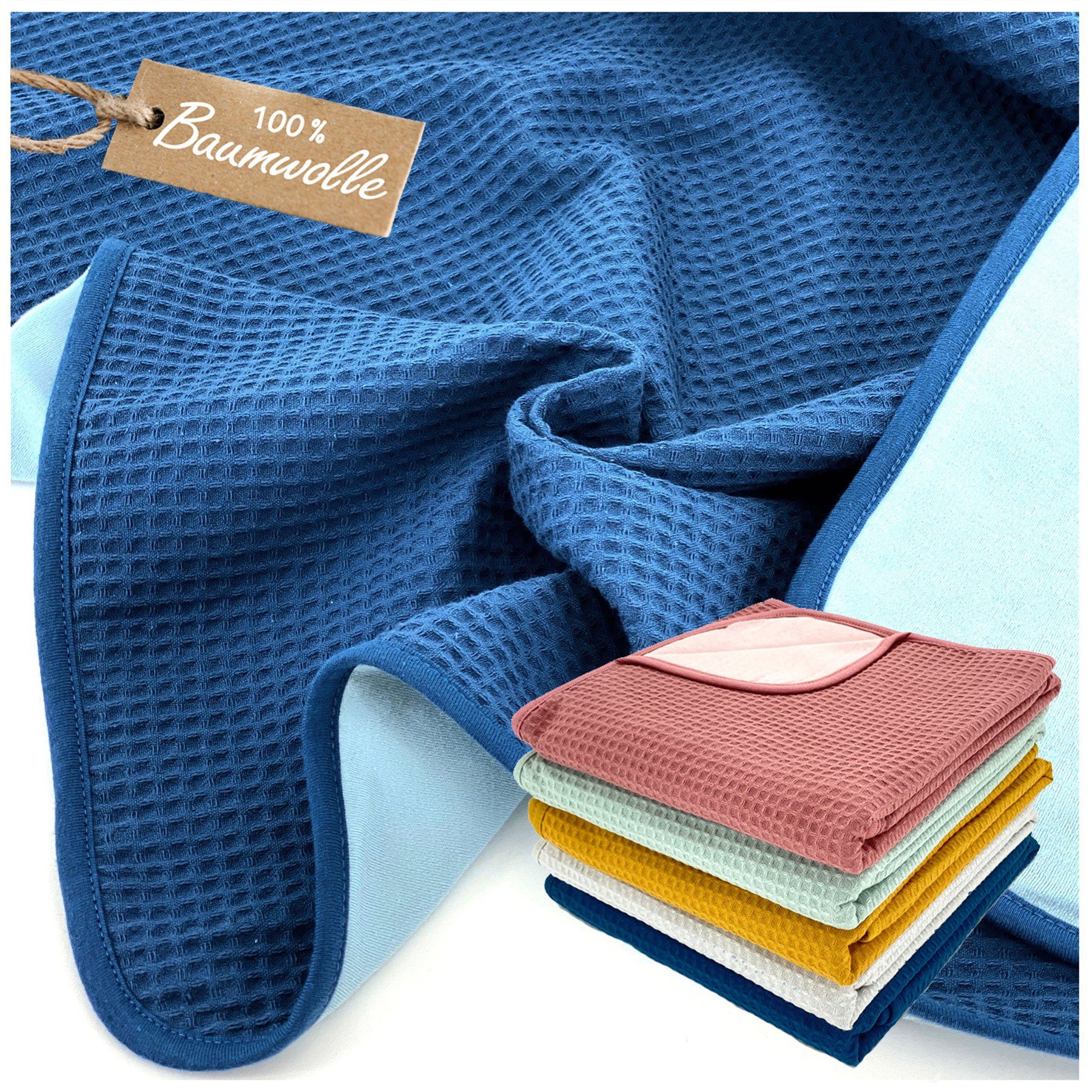 Babydecke Baby Kuscheldecke Waffelpique Jersey Decke Geburt, heimtexland, für Babybett Kinderwagen I 100% Baumwolle I frei von Schadstoffen