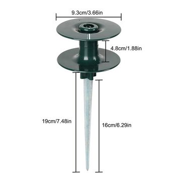 SEEZSSA Gartenschlauch 3 Stück Gartenschlauchführung Führungsrad Dreh-Einsatz für Garten, Schlauchführungen,Führung auf verzinkten Erdspieß,Dunkelgrün 24x9,3cm