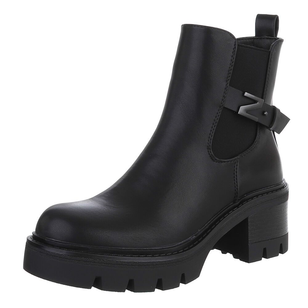 Blockabsatz Lack Boots Mit Absatz Lack Chelsea-Stiefel Mit Blockabsatz  Boohoo DE