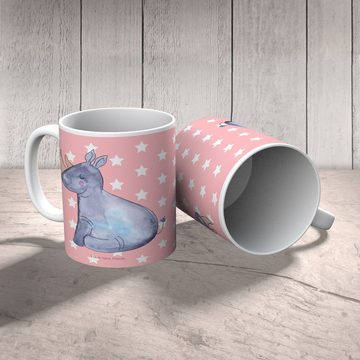 Mr. & Mrs. Panda Tasse Einhorn Nashorn - Rot Pastell - Geschenk, Tasse Sprüche, lustig, Unic, Keramik, Herzberührende Designs