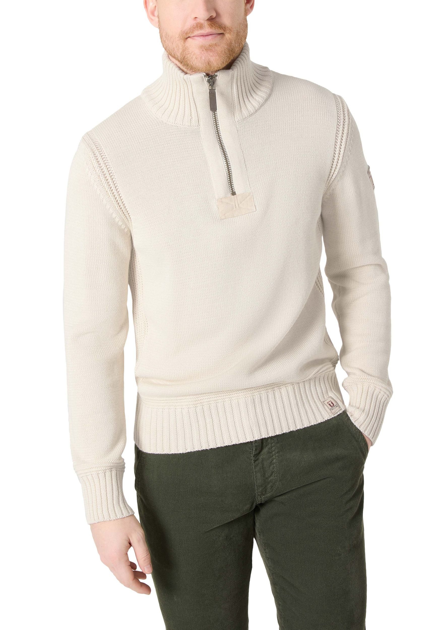 TIMEZONE Strickpullover Stilvoller Pullover mit Reißverschluss-Design (1-tlg) Heavy Knit Seamans Troyer
