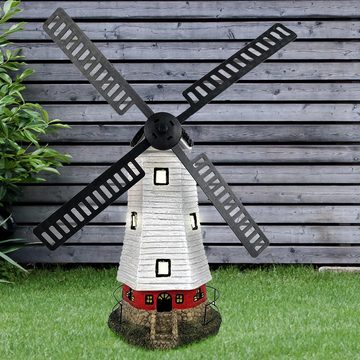 etc-shop LED Dekofigur, LED-Leuchtmittel fest verbaut, LED Gartenlampe Solarlampe Außendeko Windmühle bunt Garten Dekolampe