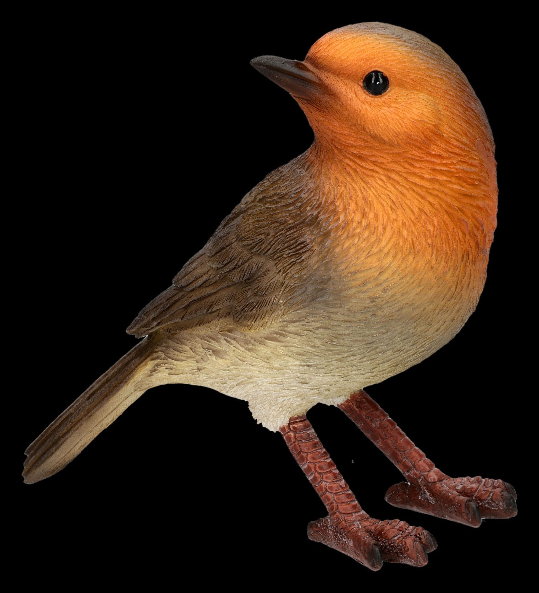 Figuren Shop GmbH Gartenfigur Rotkehlchen Figur – Vogel Gartenfigur naturgetreu Tierdeko 12 cm Deko