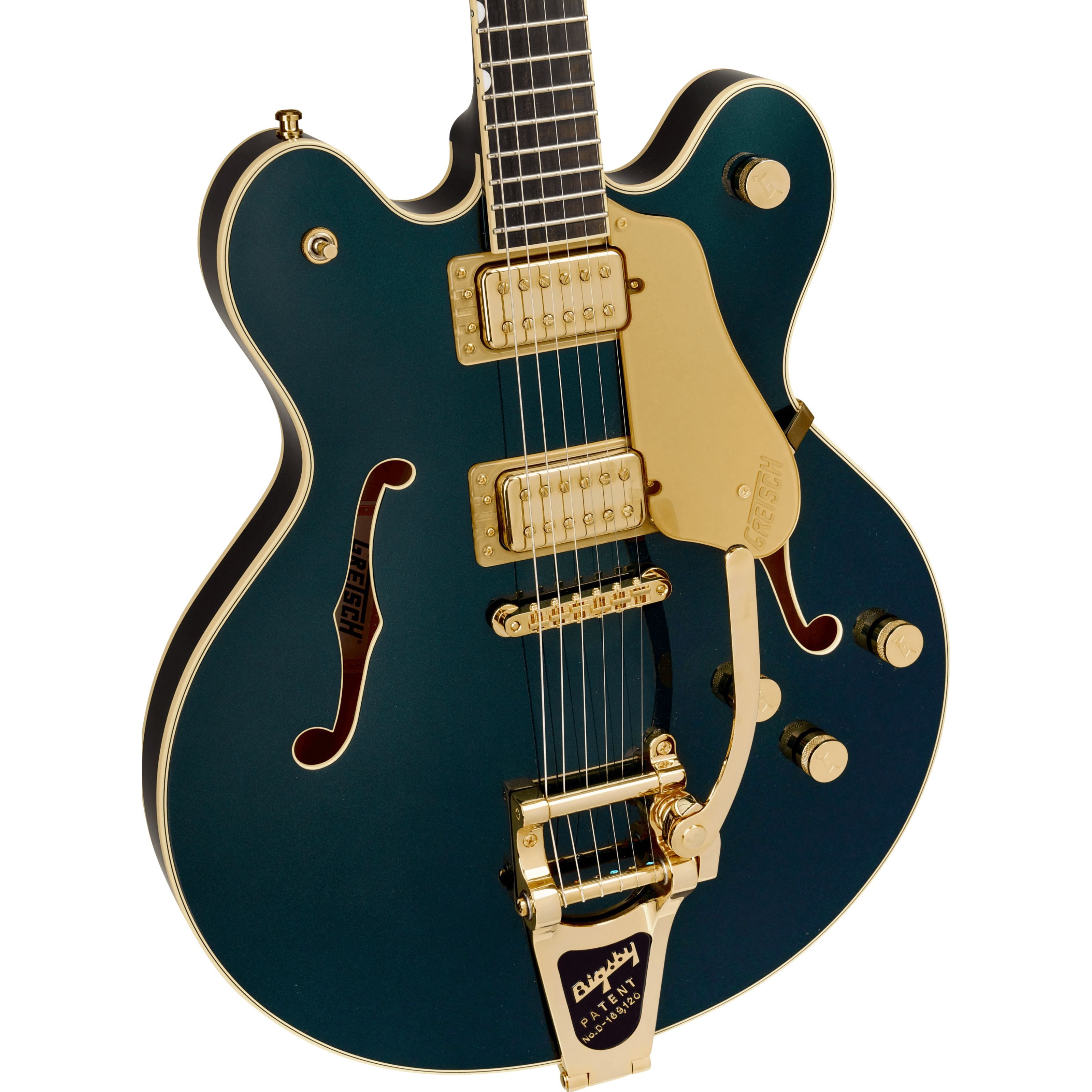 Gretsch Halbakustik-Gitarre, Halb-Akustik Gitarren, Semi Hollow-Modelle, Broadkaster LX Center Block with String-Thru Bigsby Cadillac Green -