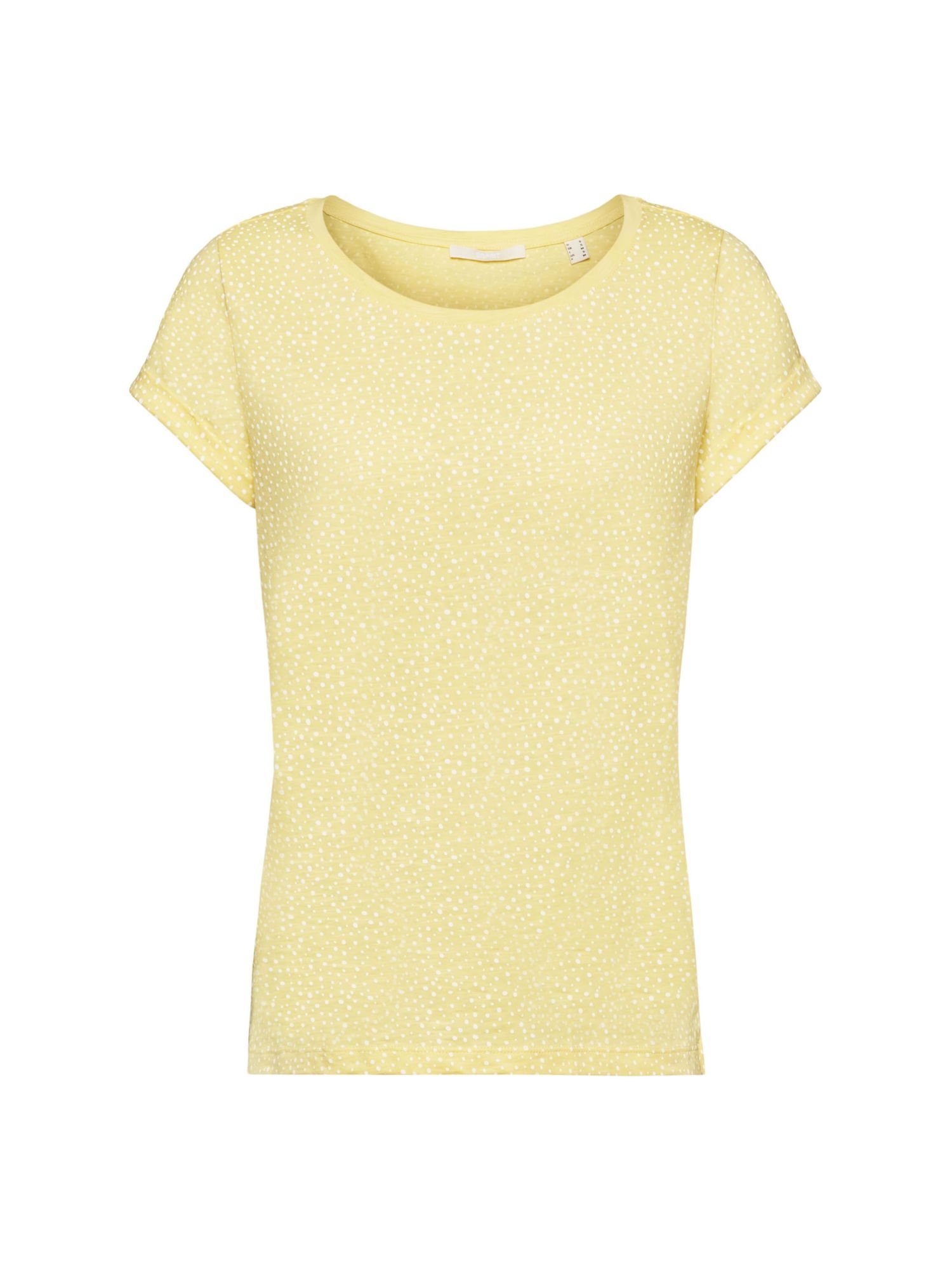 edc by Esprit T-Shirt T-Shirt mit Allover-Muster (1-tlg) LIGHT YELLOW