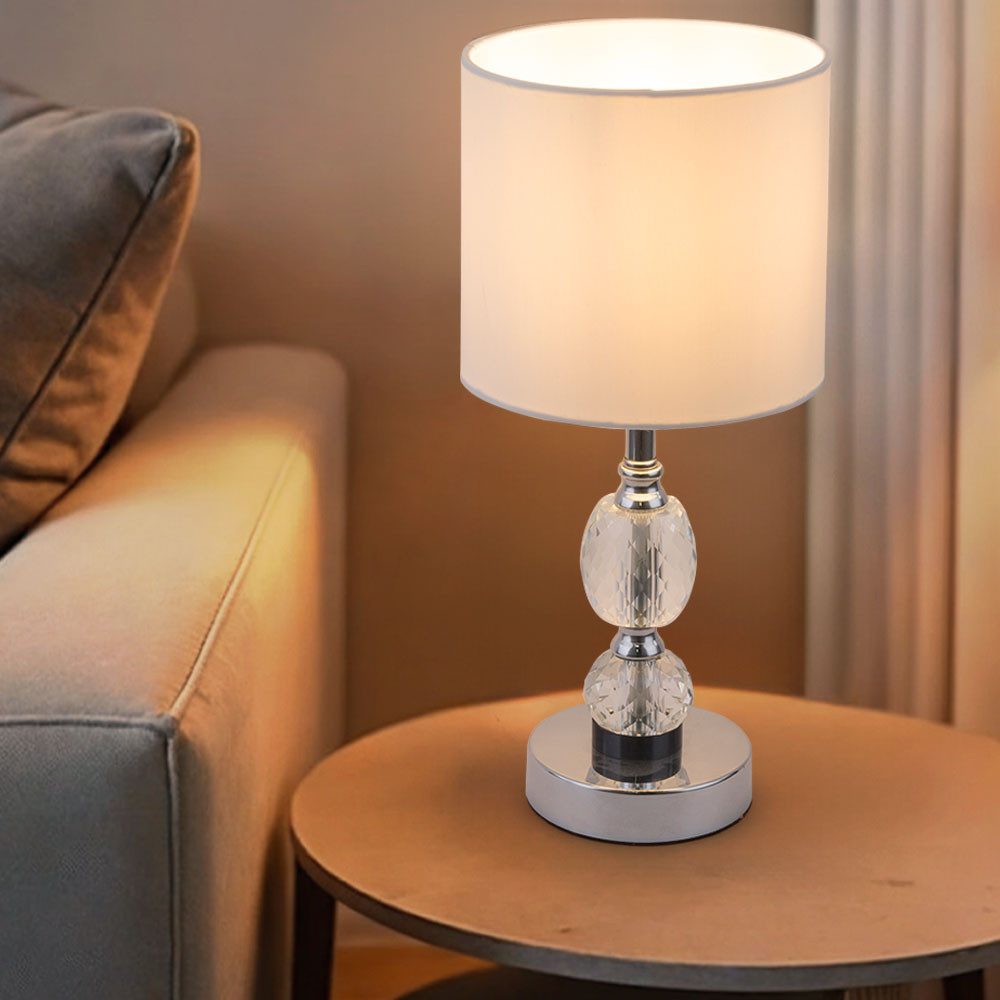 GLOBO LIGHTING Tischleuchte, Leuchtmittel nicht inklusive, Nachttischlampe Kristallglas Tischleuchte Glasfuss