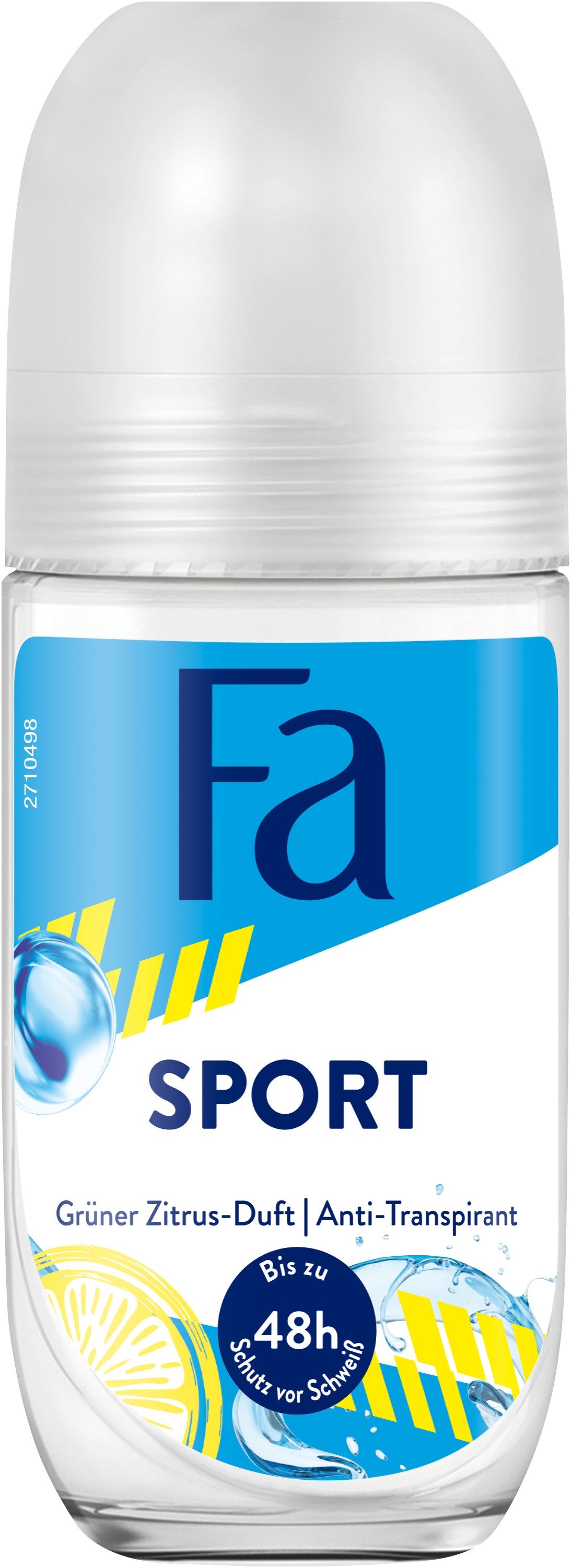 FA Deo-Roller Roll-on Sport, 6x 50ml, Vorratspack, 6-tlg., Dermatologisch getestet, Vegane Formel, keine Deo-Rückstände
