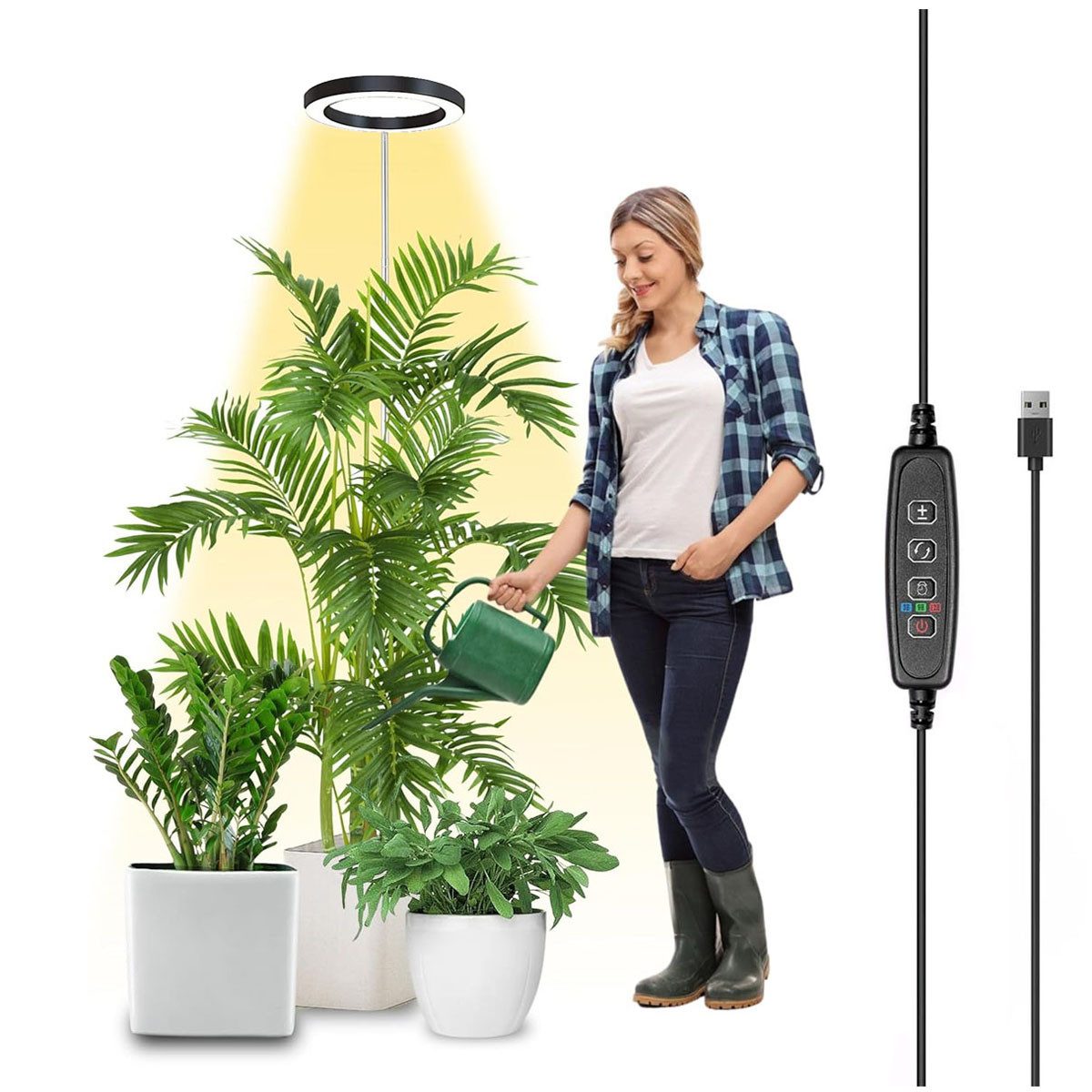 Laybasic Pflanzenlampe LED Vollspektrum Pflanzenlicht,72LED Zimmerpflanzen Grow Lampe Winter, 3/9/12H Timer