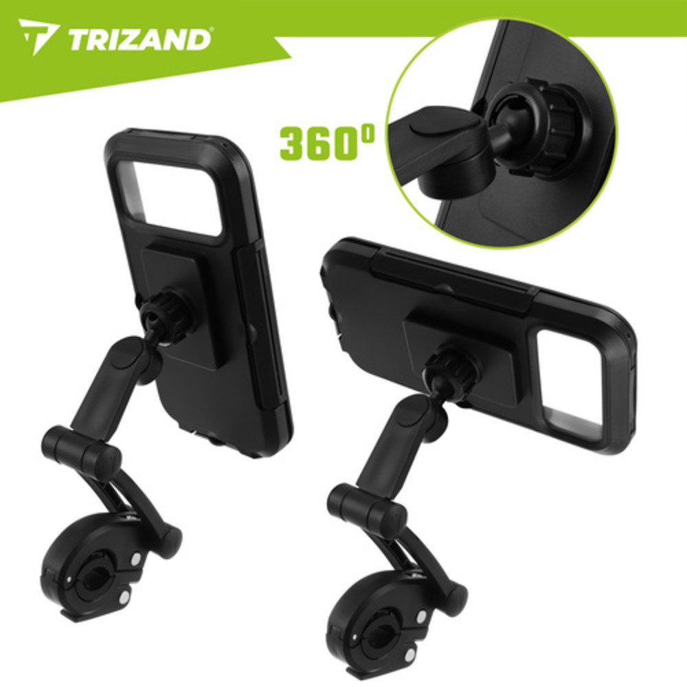 Trizand Handy-Halterung Fahrrad-Handyhalter Rollerhalterung, (bis 6,9 Zoll, Spar-Set, 1-tlg., wetterfest, perfekt an jeden Standard-Lenker mit 22-28 mm)