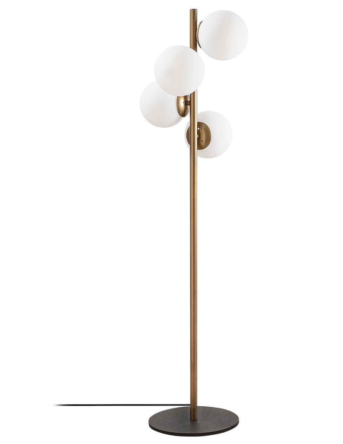 Feldmann-Wohnen Stehlampe Faze, 32x32x130cm, 4 Lampenschirme weiß kugelförmige