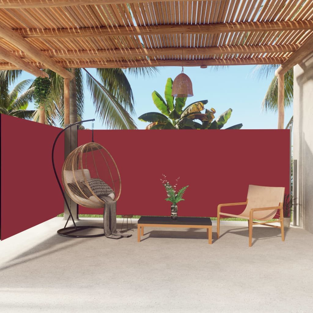 Thumbnail - vidaXL Seitenmarkise Seitenmarkise Ausziehbar Rot 160x600 cm Windschutz Sichtschutz Terrass