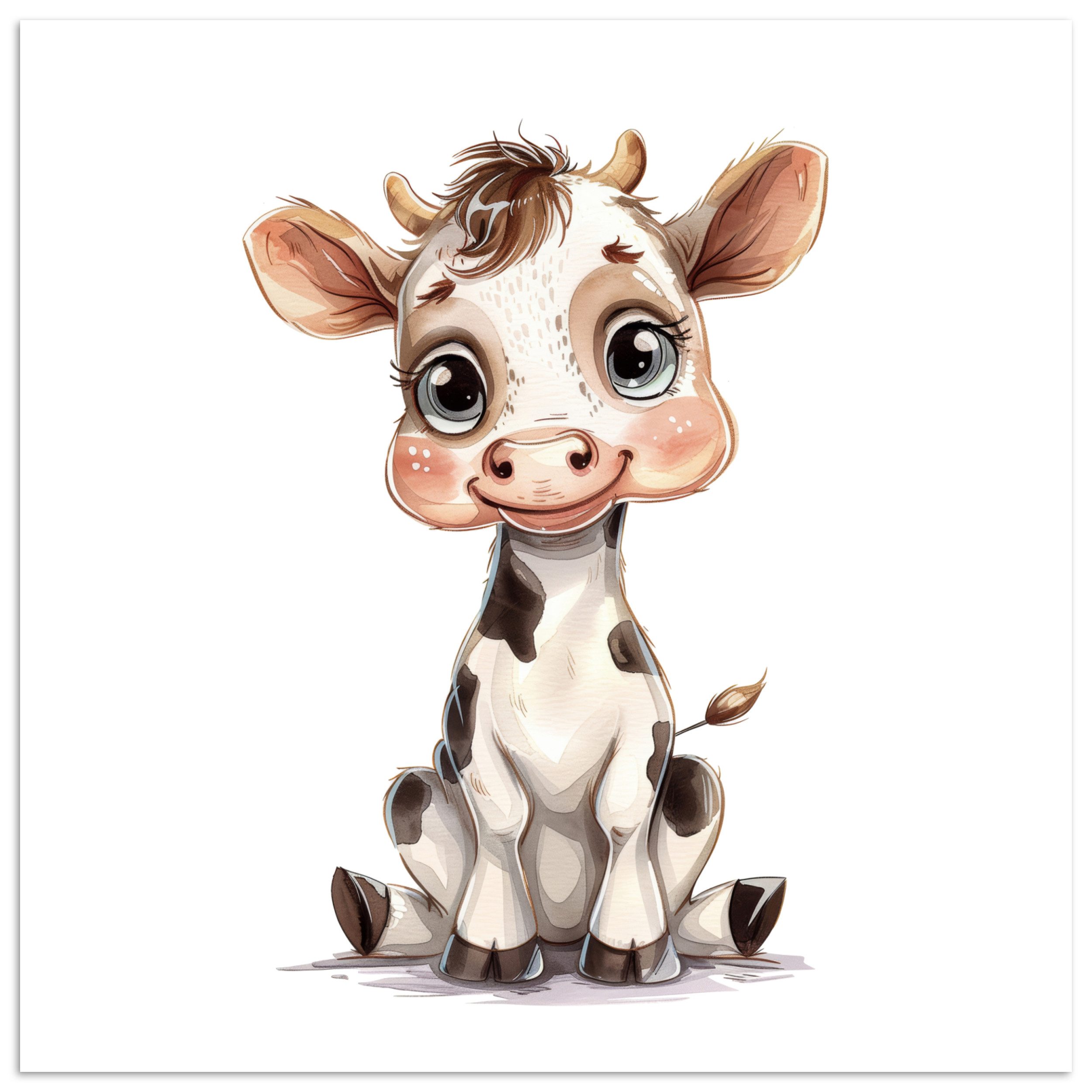 Poster Kuh - Babytier - Bauernhoftiere