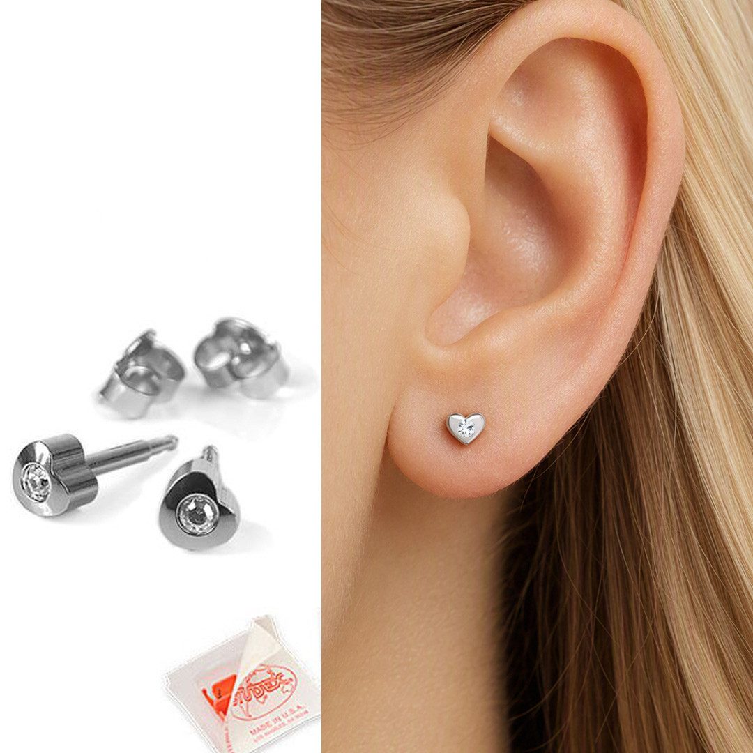 Studex Paar Ohrstecker Medizinische Ohrstecker Erstohrstecker Herz von Studex