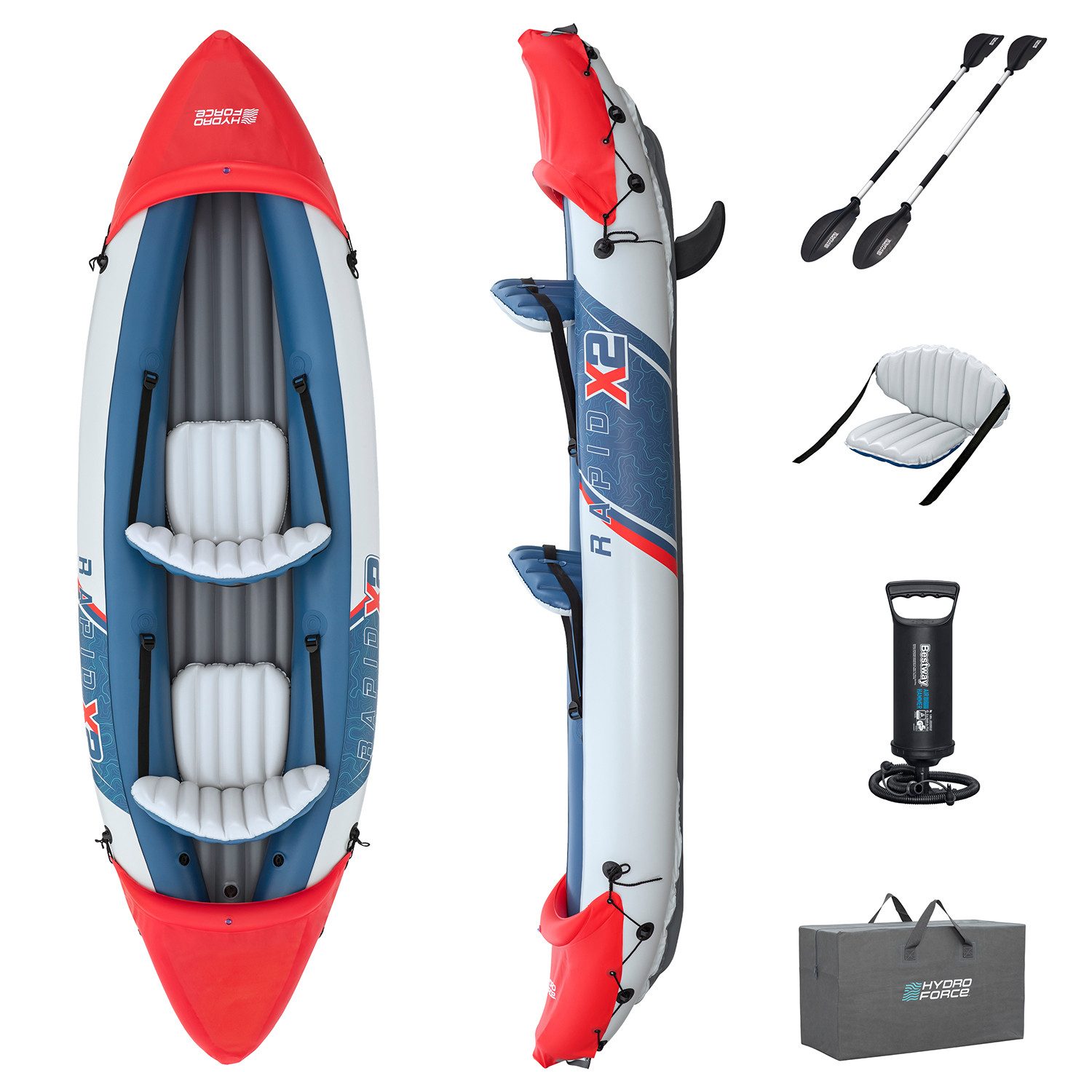 Bestway Tourenkajak Bestway Hydro-Force Kajak-Set Rapid X2 321 x 88 x 44 cm