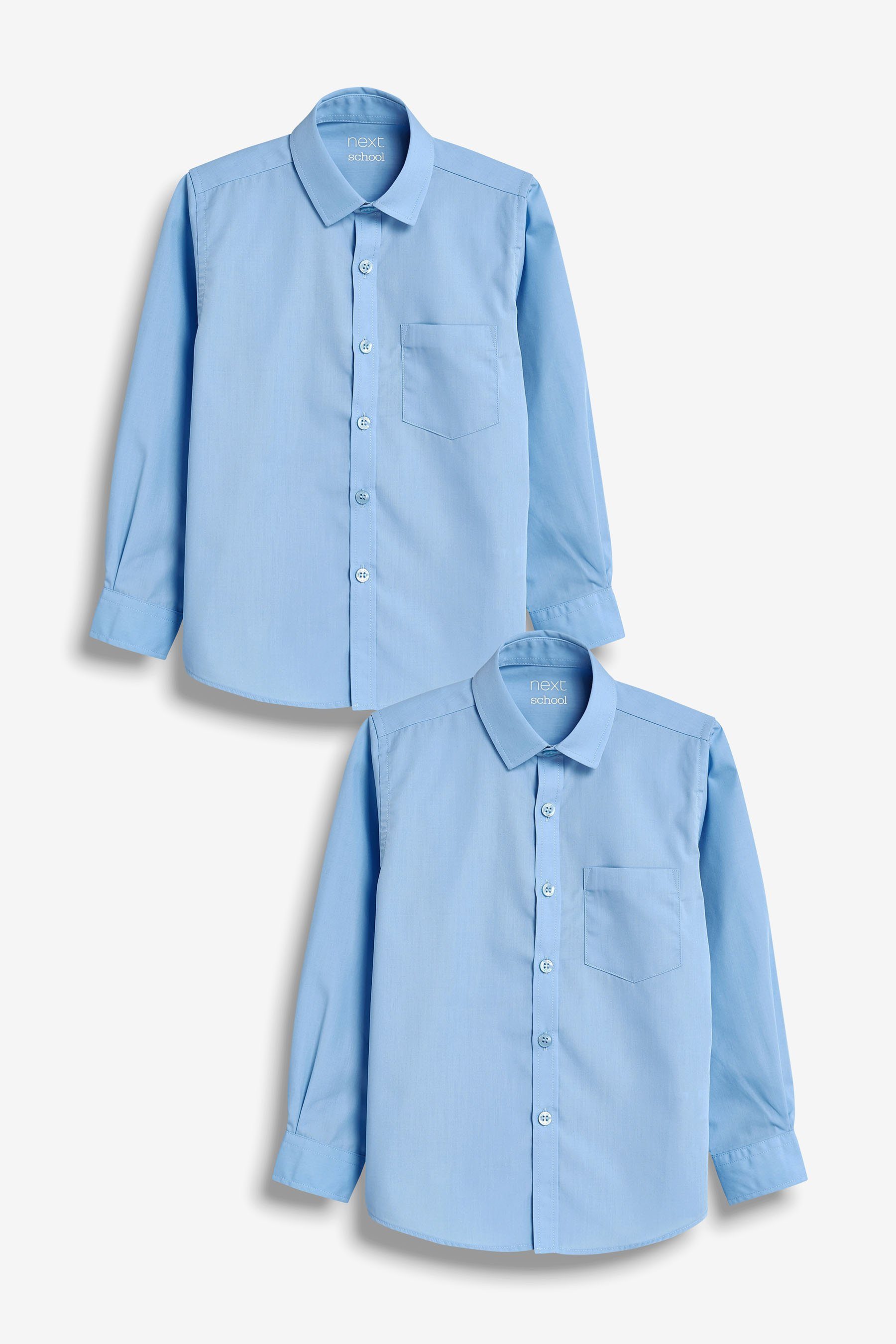 (3-17 2er-Pack Langarmhemd Next (2-tlg) Standard, Jahre), Blue Langarmhemden