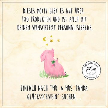 Mr. & Mrs. Panda Flachmann Schwein Glück - Transparent - Geschenk, Gravur, Glücksschwein. Glück, Hochwertige Gravur