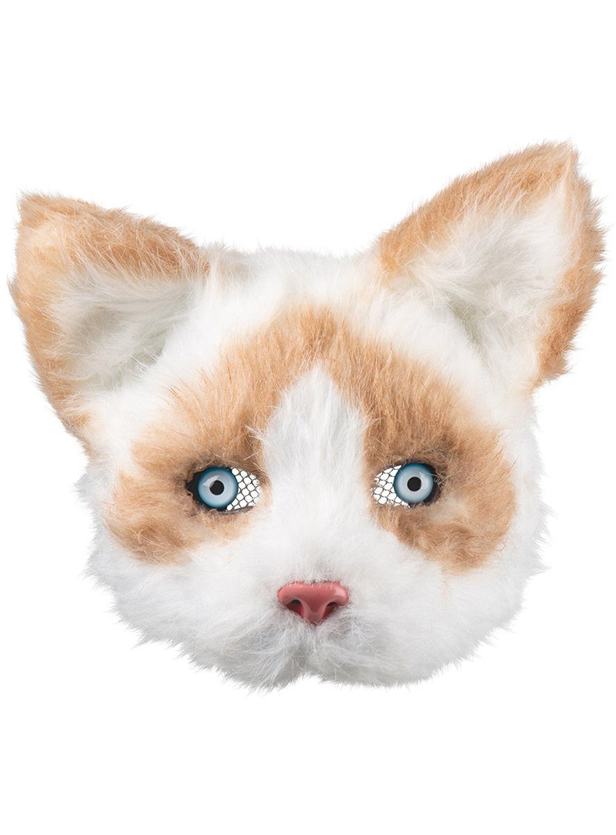 Boland Verkleidungsmaske Katze Halbmaske aus Plüsch, Bezaubernde Plüschmaske im Stil eines Kuscheltiers