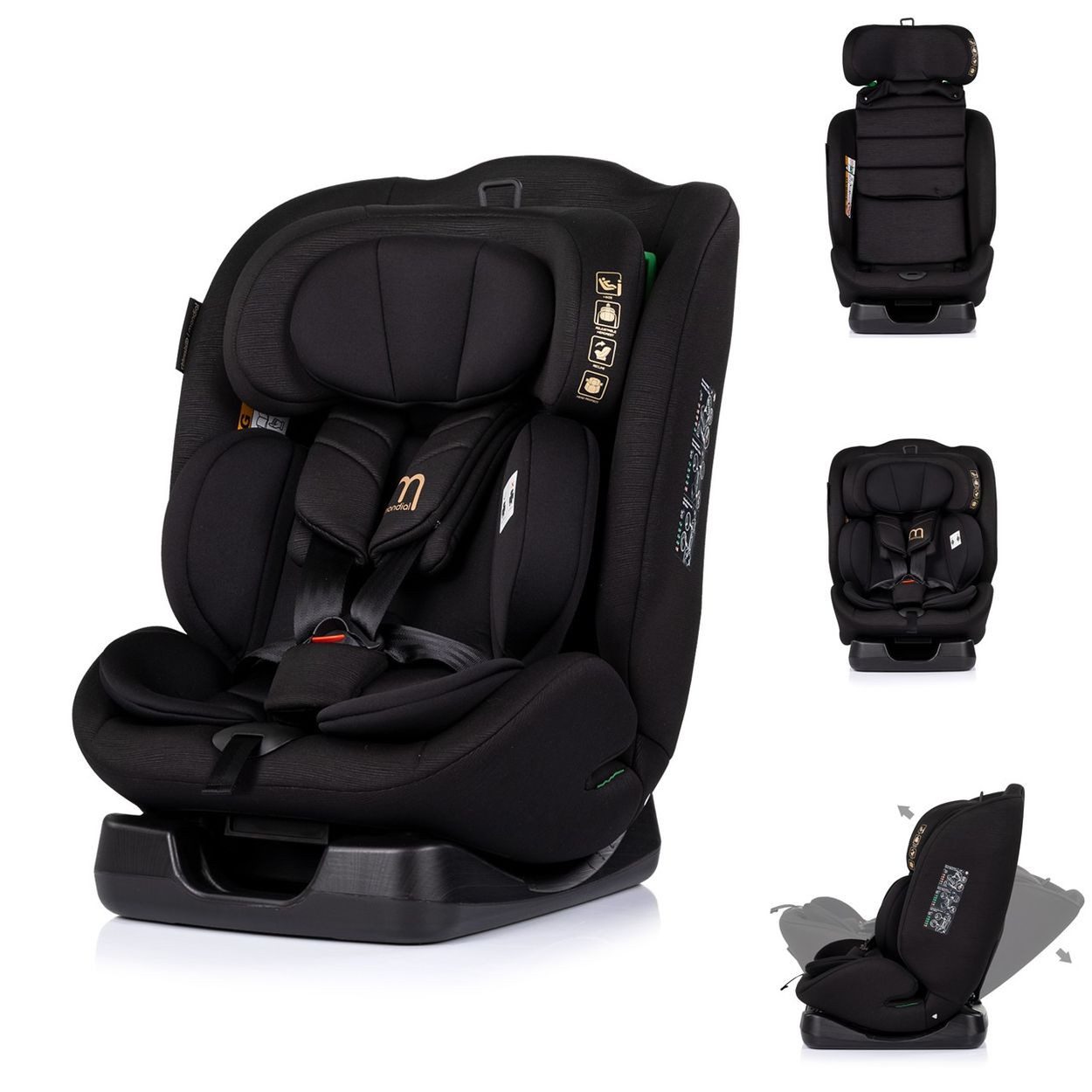 Chipolino Autokindersitz Kindersitz Mondial i-Size, ab: 0, bis: 12, (40-150cm) Liegeposition Kopfstütze Gurt