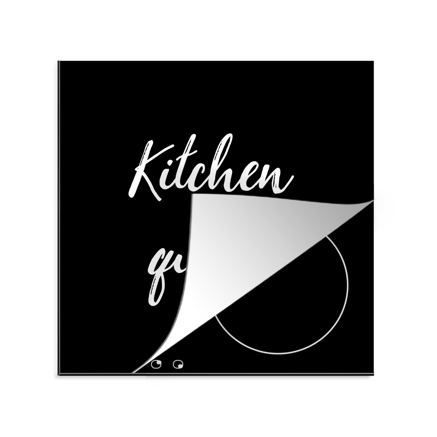 MuchoWow Herdblende-/Abdeckplatte Zitate - Frauen - Küche - Küchenkönigin - Sprichwörter, Vinyl, (1 tlg), 78x78 cm, Ceranfeldabdeckung, Arbeitsplatte für küche