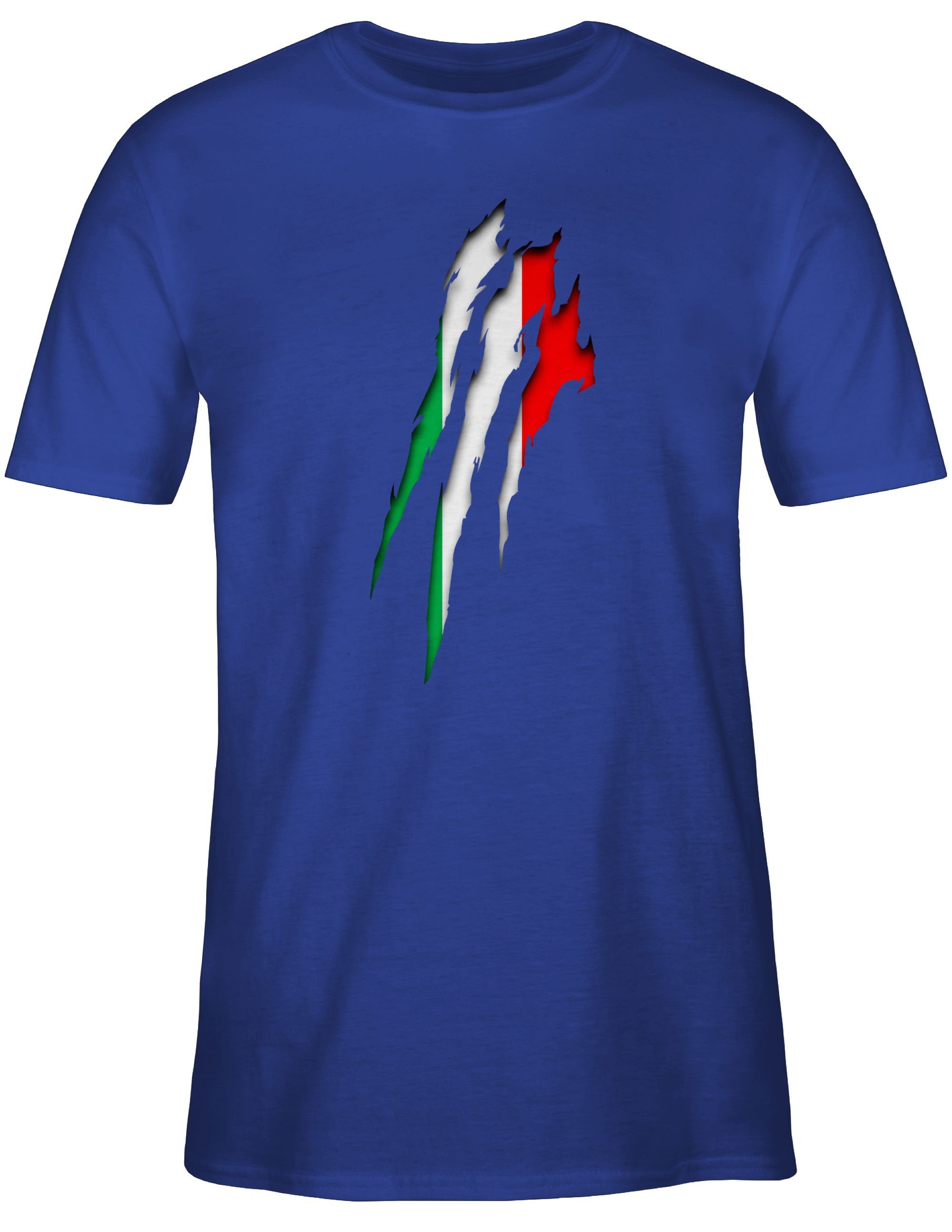 1 T-Shirt Royalblau Shirtracer Länder Italien Krallenspuren Wappen