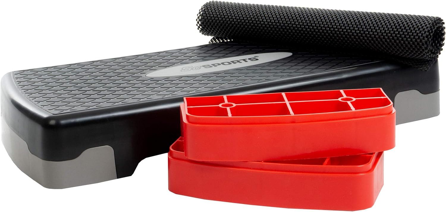 ScSPORTS® Stepper Aerobic Steppbrett, Stepper, 2-fach höhenverstellbar, mit Matte