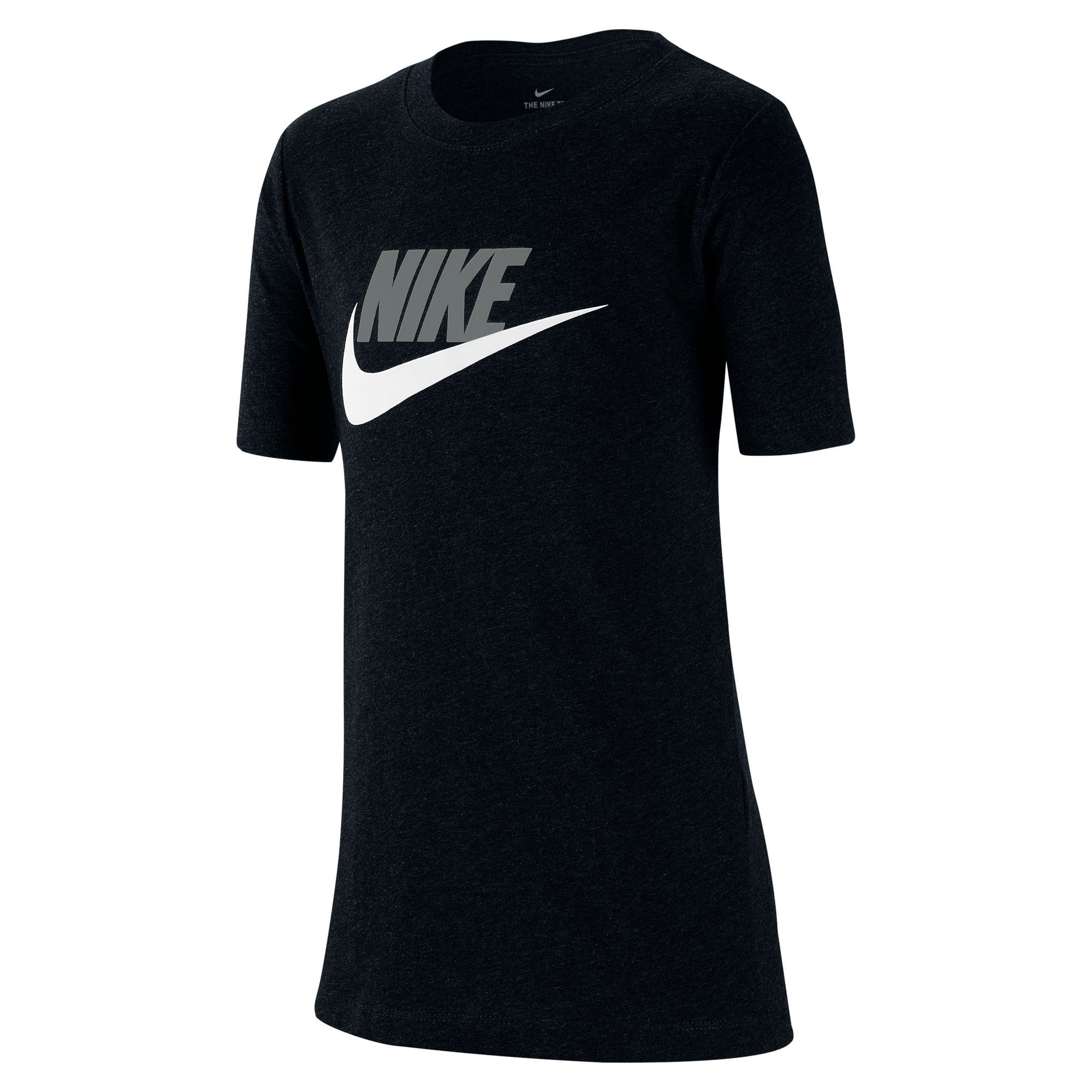 KIDS' schwarz-grau-weiß COTTON Nike T-SHIRT Sportswear BIG T-Shirt