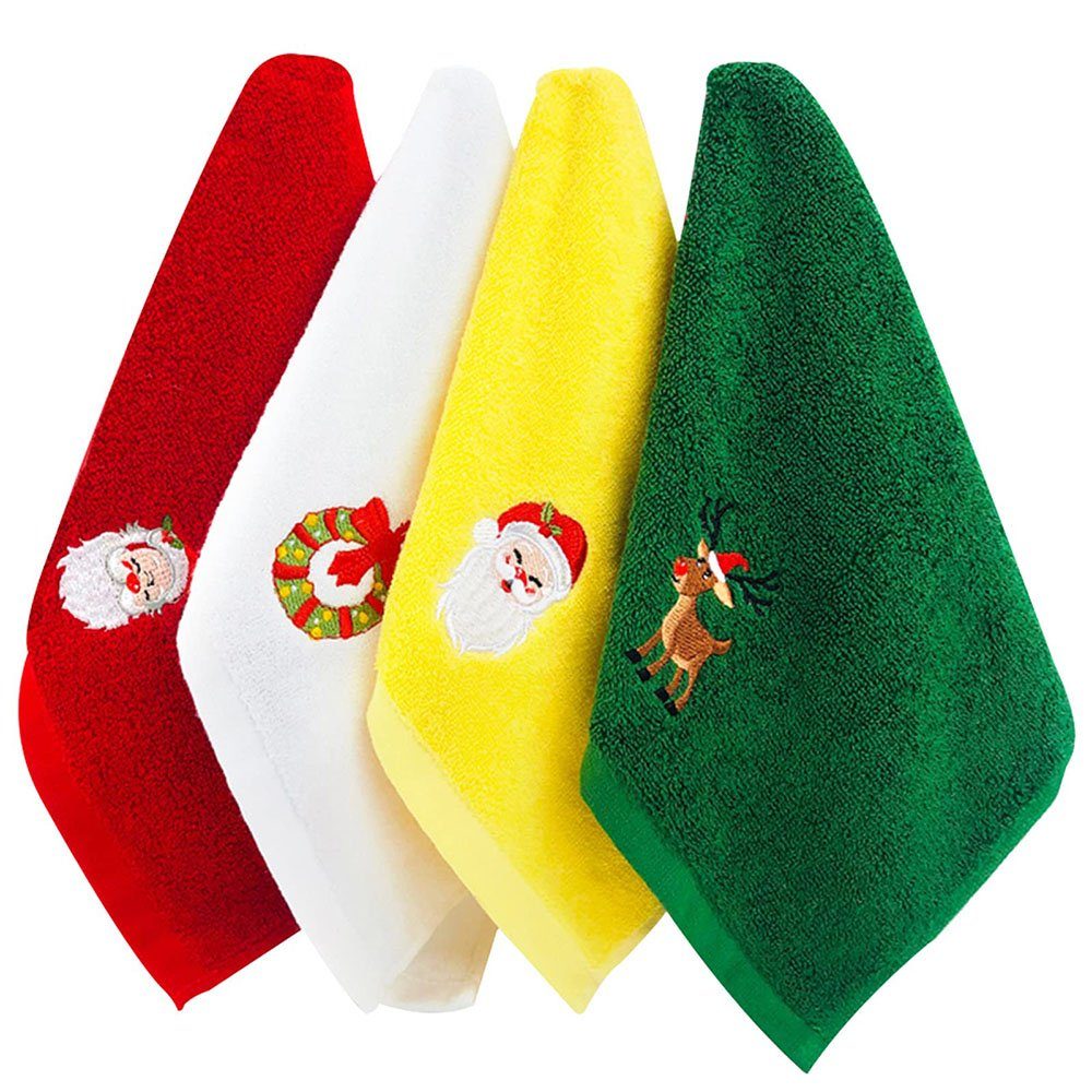 4er Handtuch (4-tlg) Waschlappen Sarfly Weihnachtshandtücher, Pack Set