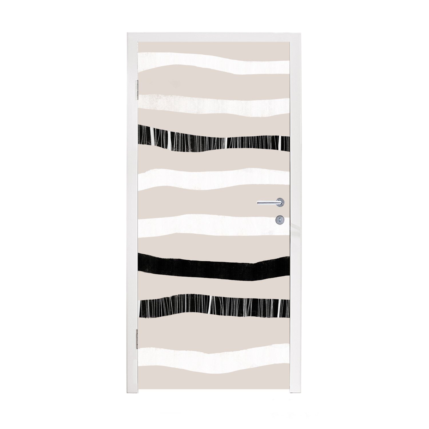 Pastell Türtapete Fototapete für - St), cm (1 Türaufkleber, Tür, Matt, Muster, Minimalismus bedruckt, - MuchoWow - Linie 75x205
