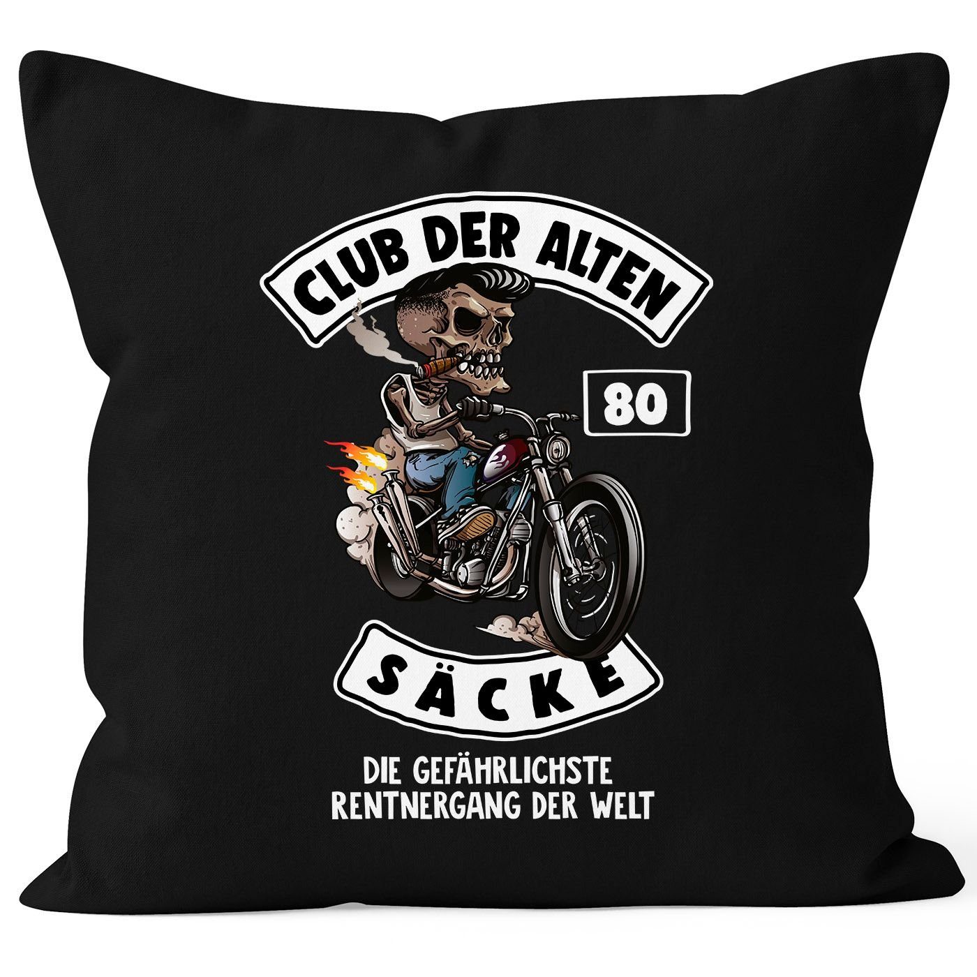 Säcke alten Dekokissen MoonWorks® schwarz Kissen-Bezug 80 Kissen-Hülle MoonWorks Club Geburtstags-Geschenk der