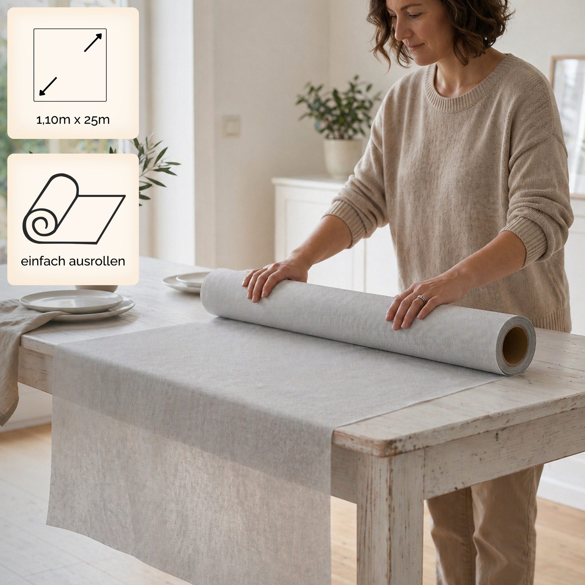 Sensalux Tischdecke Sensalux light Tischdeckenrolle 1,10m x 25m