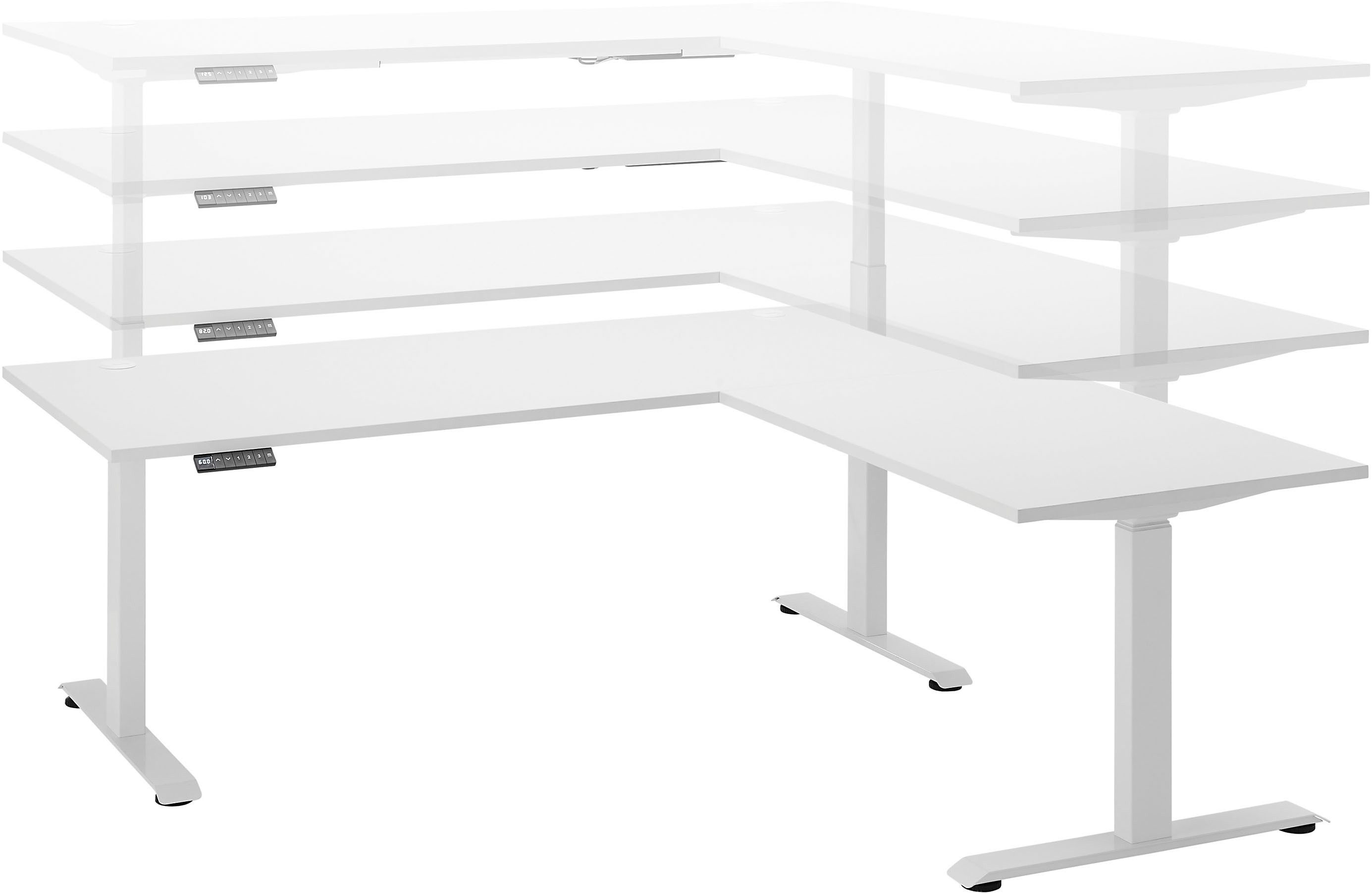 BEGA OFFICE Eckschreibtisch Ben (1-St), elektrisch höhenverstellbarer Desk mit 4 Memory Tasten, 180x177 cm