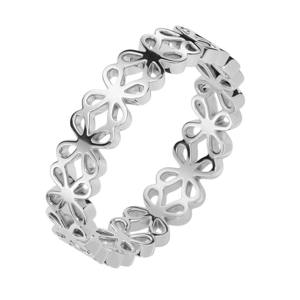 BUNGSA Fingerring 54 (17.2) Ring Ewigkeits-Blumen aus Edelstahl Damen (1 Ring, 1-tlg), Damen