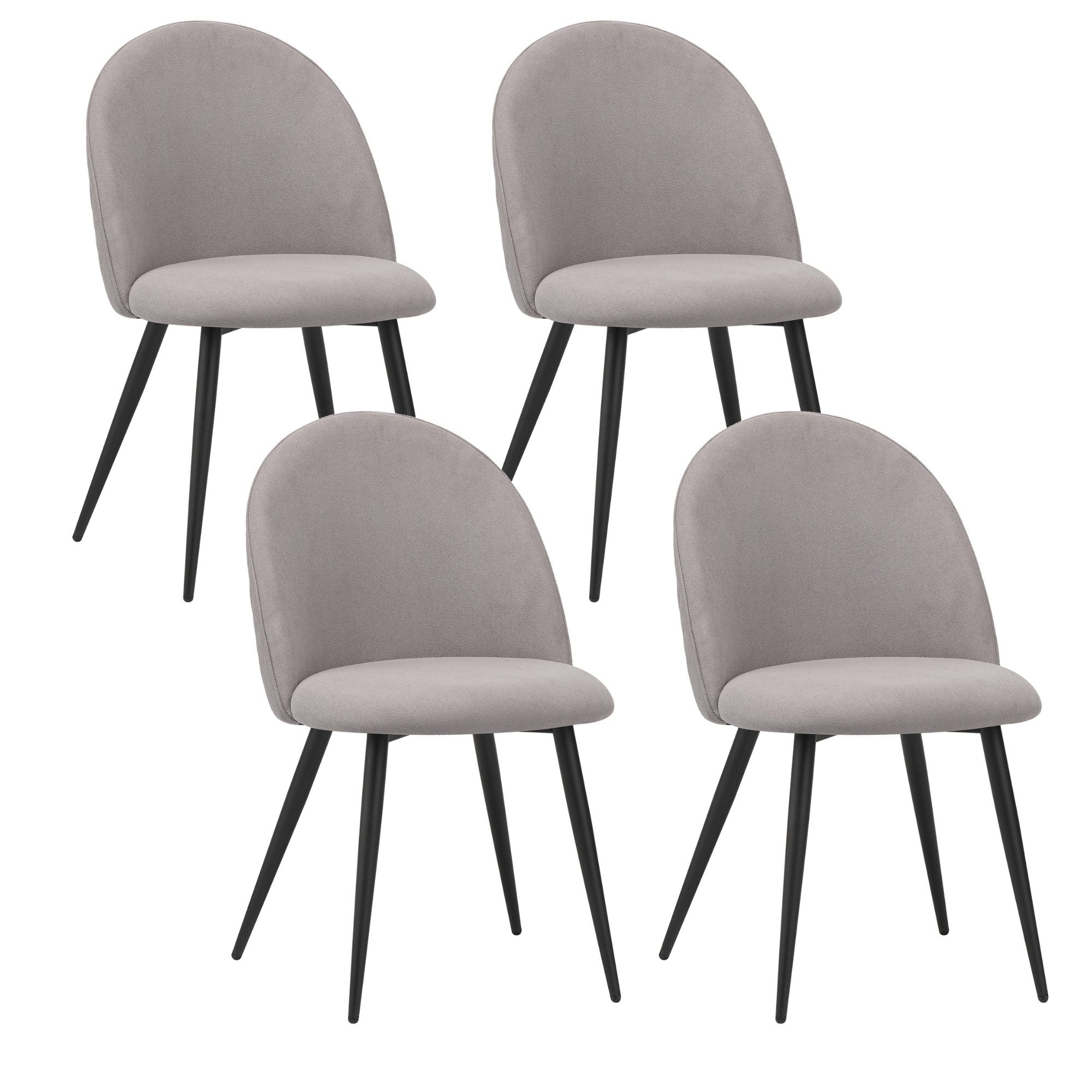 Albatros International Esszimmerstuhl Esszimmer Stühle 4 er Set CAPO, Stuhl Stühle Esszimmerstühle, Küche (4er Set, Grau, Stoff Bezug), Küchenstuhl Küchenstühle Essstühle für den Esstisch Ess Stühle