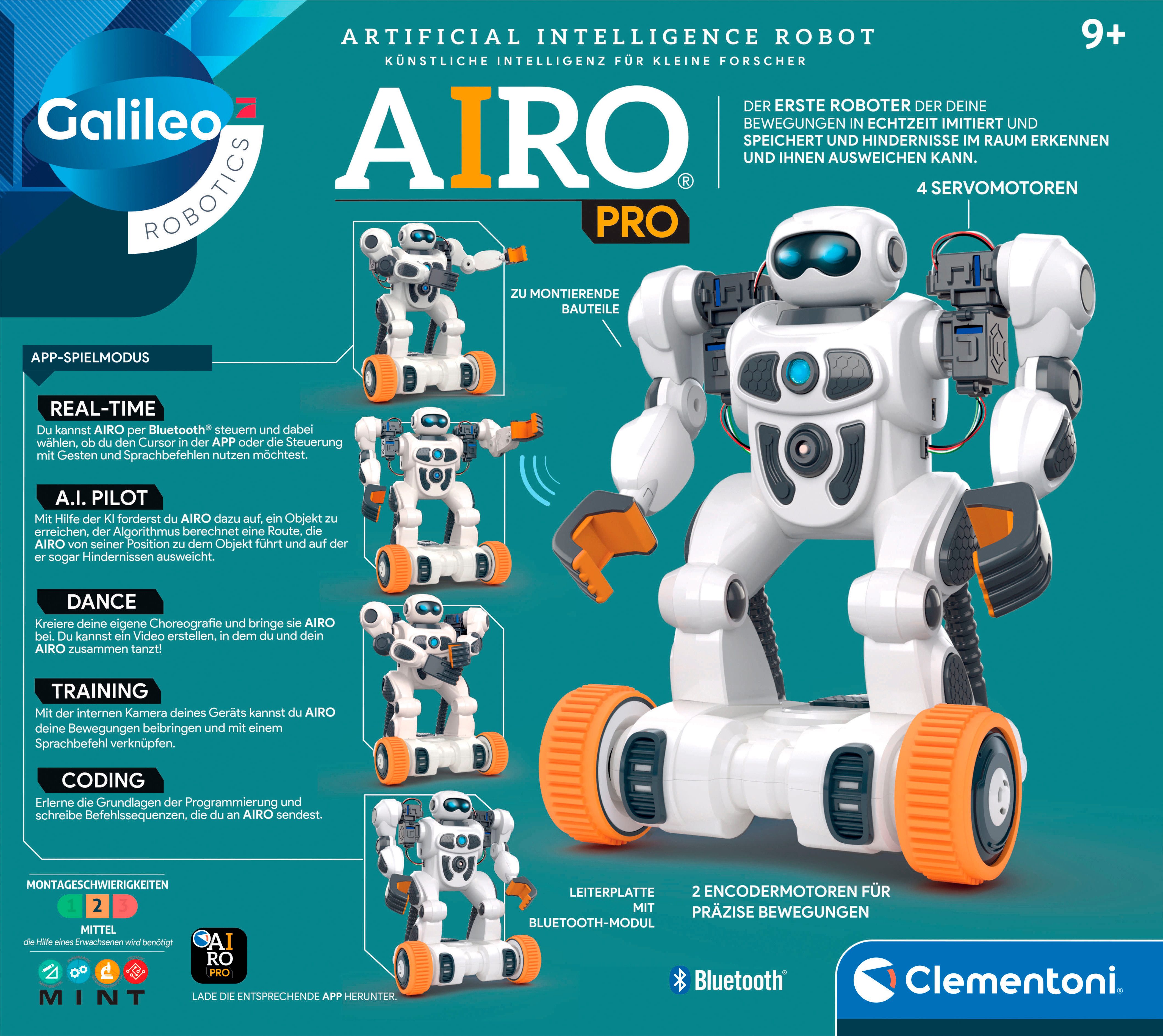 Clementoni® Roboter Galileo Robotics, AIRO PRO - Artificial Intelligence Roboter, mit künstlicher Intelligenz